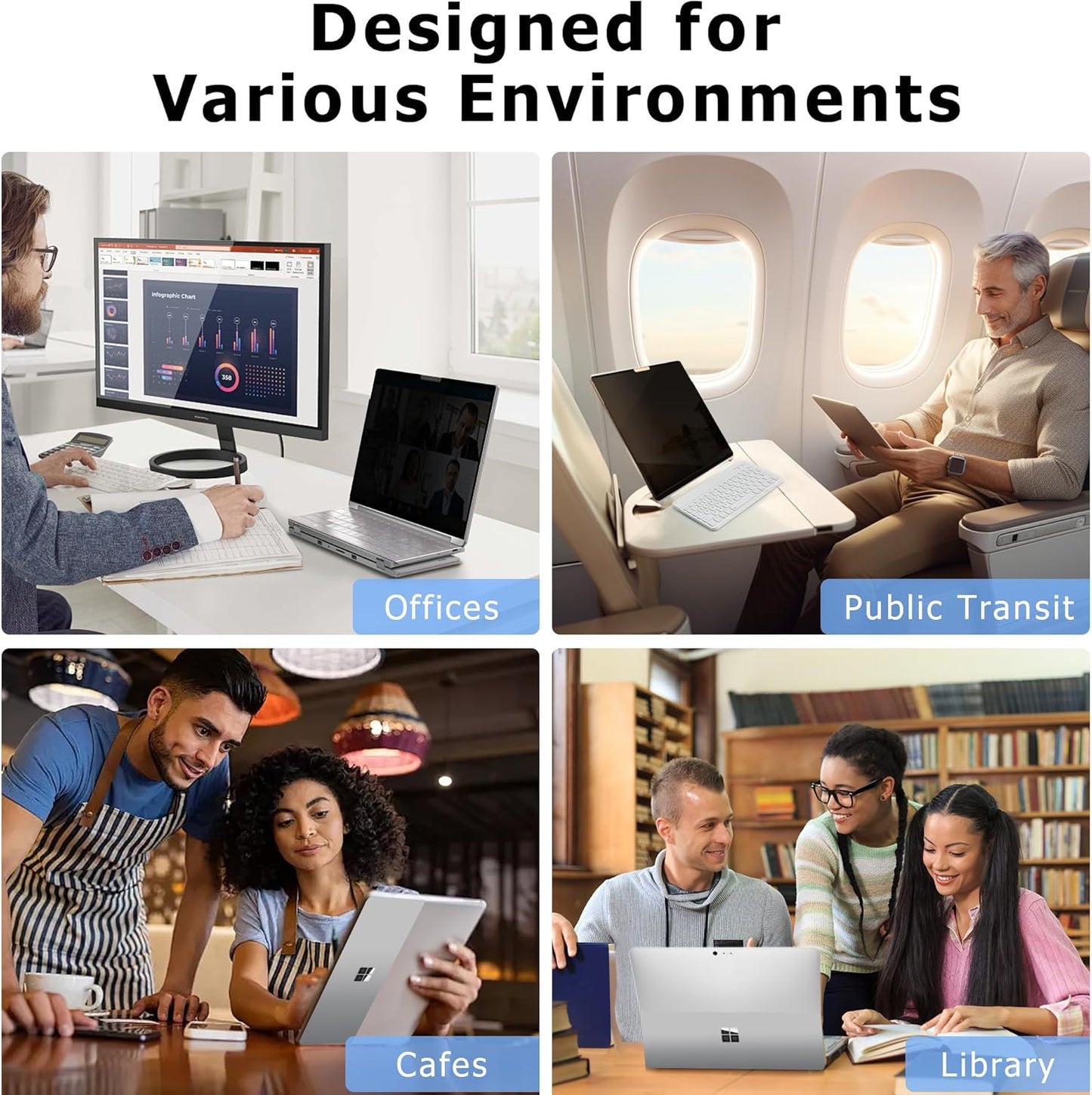 Adeway Magnetic Privacy Screen for Surface Pro 12 inch (2025), Anti-Glare, 30° Side View Protection, Washable & Reusable Filter, Bubble-Free Installation