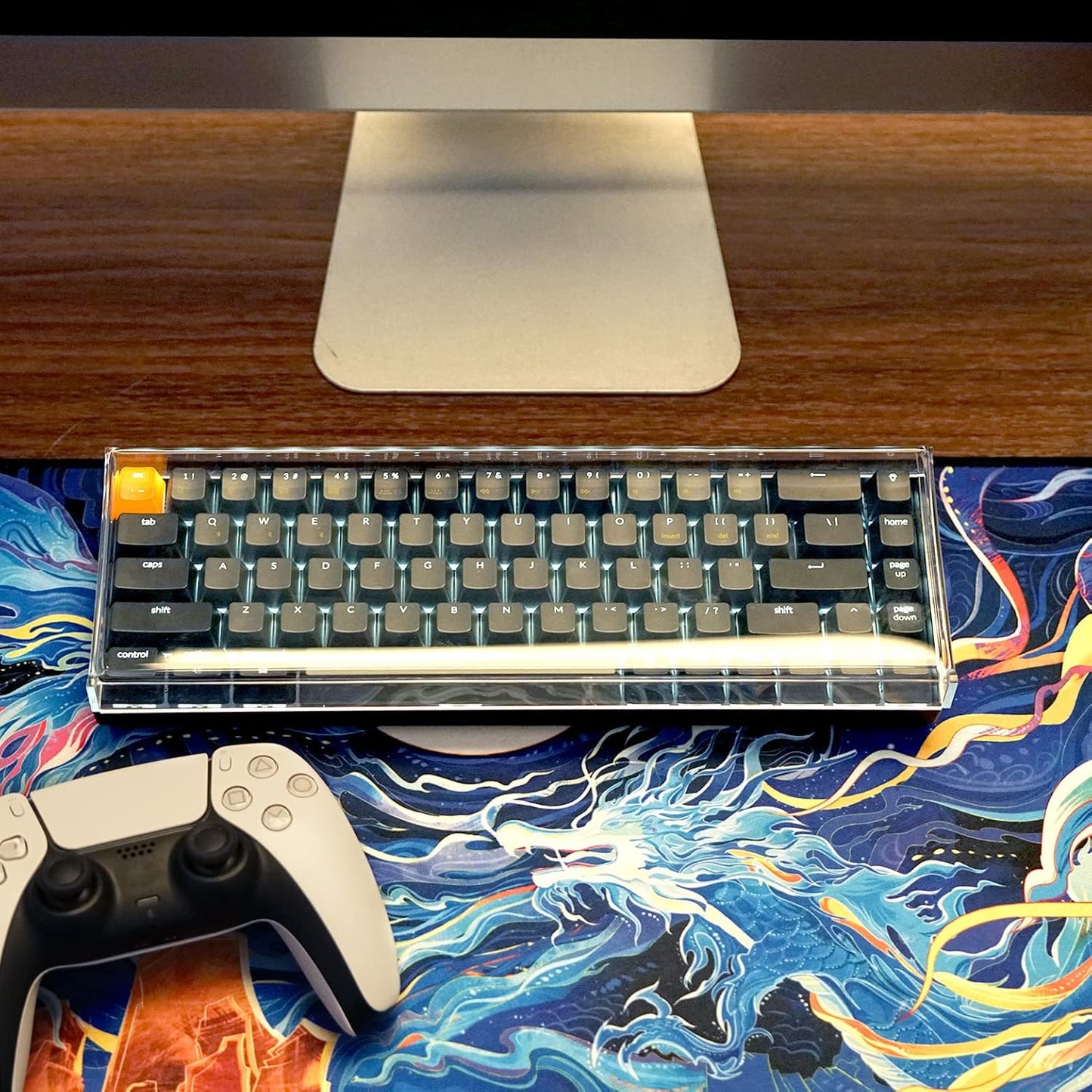 Geekria 65% Clear Acrylic Dust Cover for 68 Key Mechanical Keyboard - Compatible With Keychron K7, K6, K6 Pro, RK Royal KLUDGE RK68