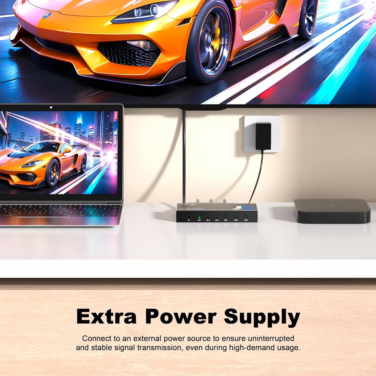 HDMI Switch 3 in 1 Out 4K@60Hz, 3 Ports HDMI Switcher Selector with Remote, Support HDCP 2.2 HD R 10+ Dolby Vision/Atmos 18Gbps CEC for Apple TV Game PC PS4 5 Pro Xbox Roku