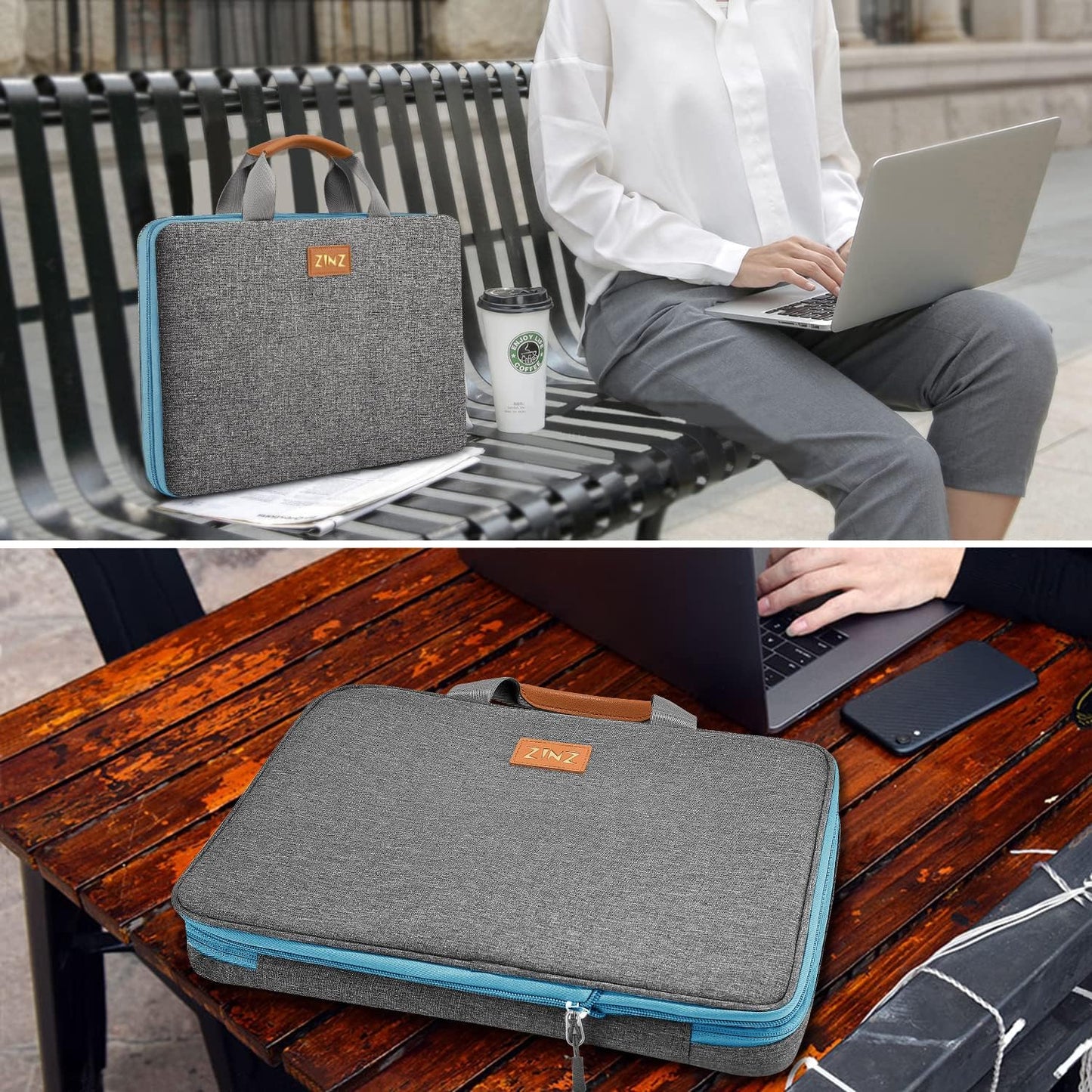 ZINZ Slim Expandable 13 13.3 13.6 14 Laptop Case Sleeve Compatible with MacBook Air/Pro 13-14 M1 M2 M3 2021-2023 Pro/Max,13.5 Surface Laptop 4/3,L01G02