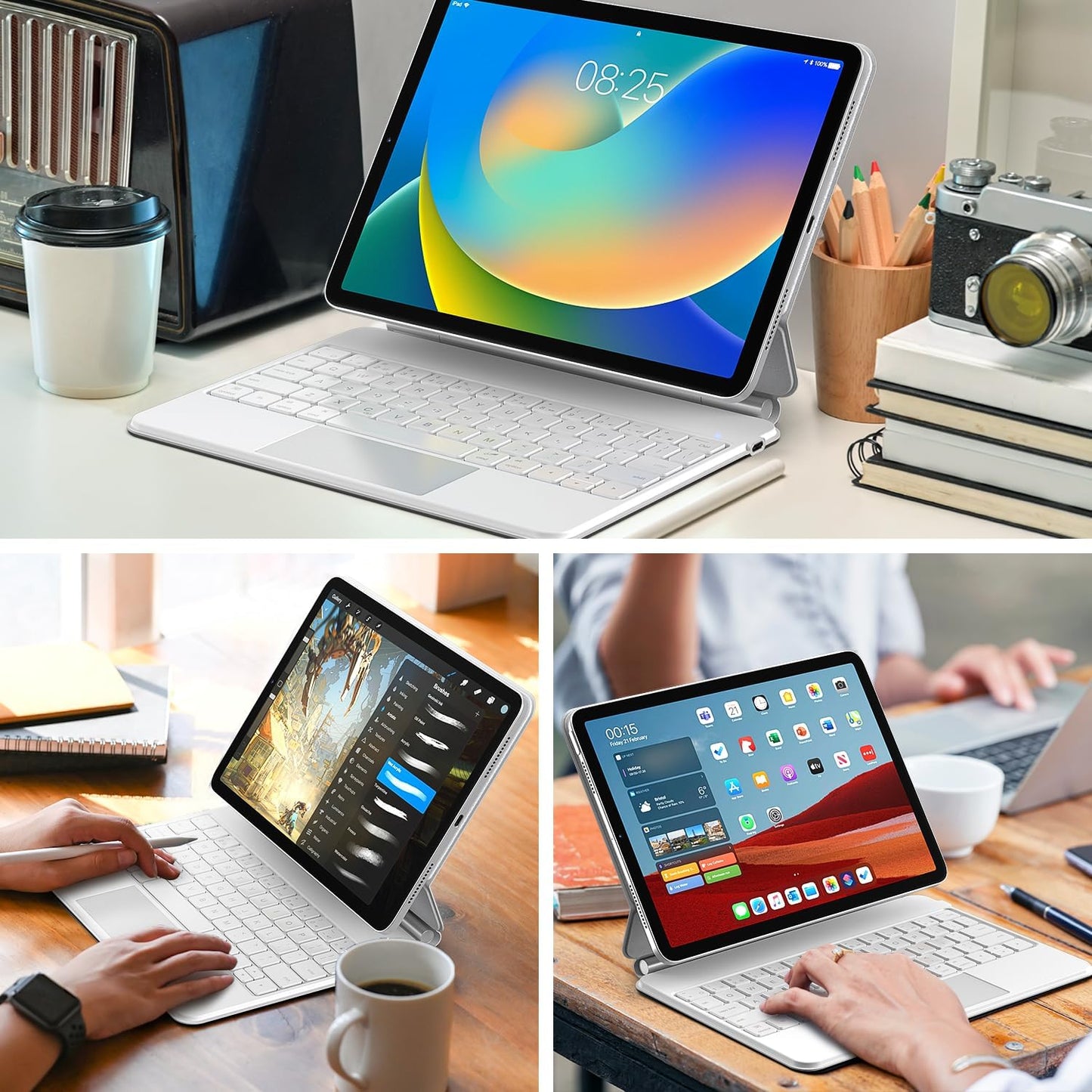 Keyboard Case for iPad 10th Generation 2022 & 11th (A16, 2025) – Magic-Style Keyboard with Multi-Touch Trackpad – Floating Cantilever Stand – Magnetic Case for iPad 10.9 inch 10th / 11th Gen.