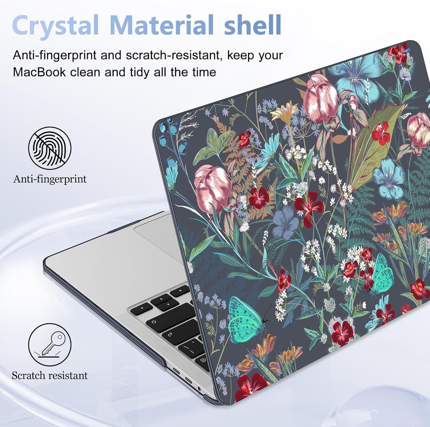 for MacBook Pro 16 inch Case 2019 2020 Release Model A2141, Plastic Hard Shell Cover with Keyboard Cover & Screen Protector for MacBook Pro 16 inch with Touch Bar & Touch ID, Flowers & Herbs