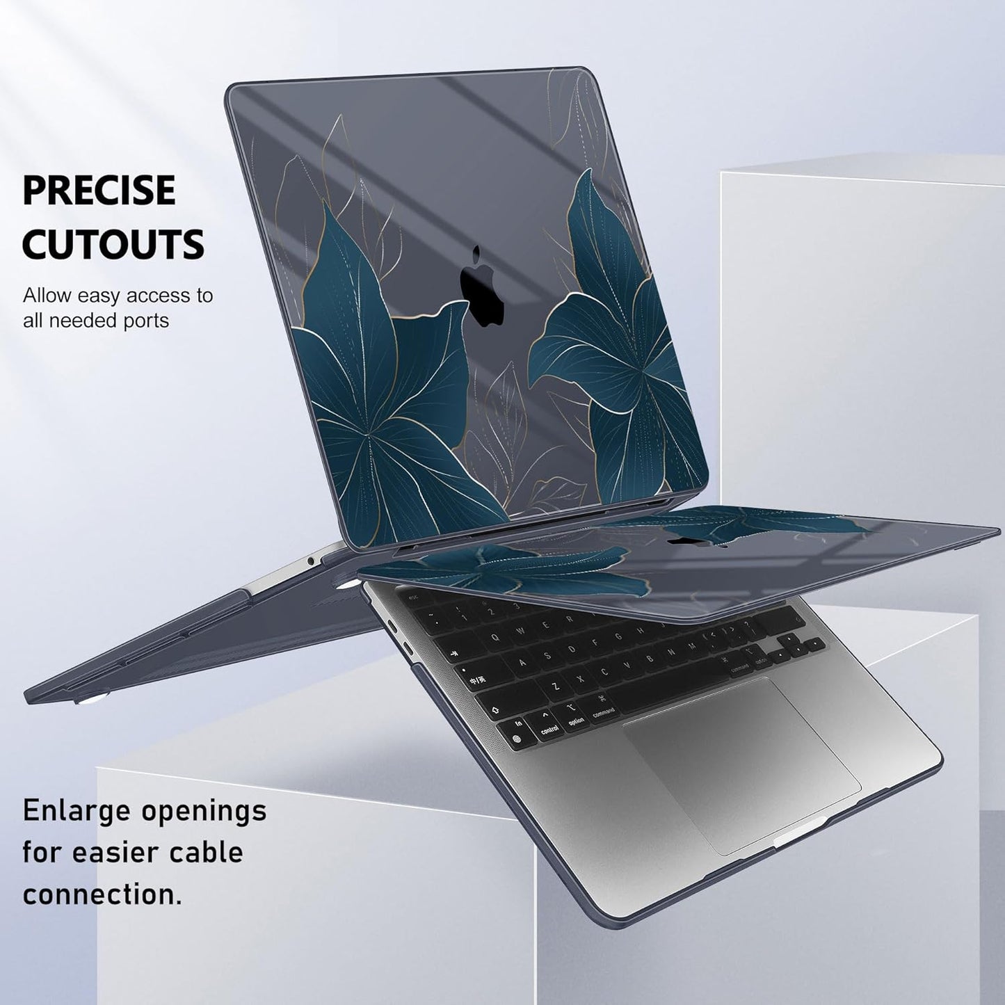 May Chen Case for MacBook Pro 13 inch M2 2023,2022,2021,2020 A2338 M1 A2251 A2289, Plastic Hard Shell Case for MacBook Pro 13" with Touch Bar Fits Touch ID, Golden Flowers