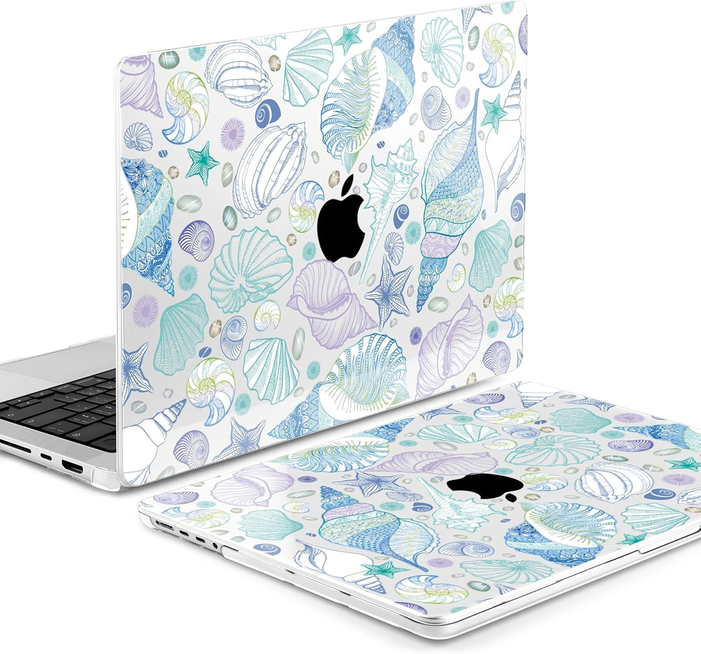 DONGKE for M4 MacBook Pro 16 Inch Case 2024 2023 2021 A3403 A3186 M3 A2991 M2 A2780 M1 A2485 Pro/Max Chip, Plastic Hard Shell Case & Keyboard Cover for Mac Pro 16 with Touch ID, Sea Shells