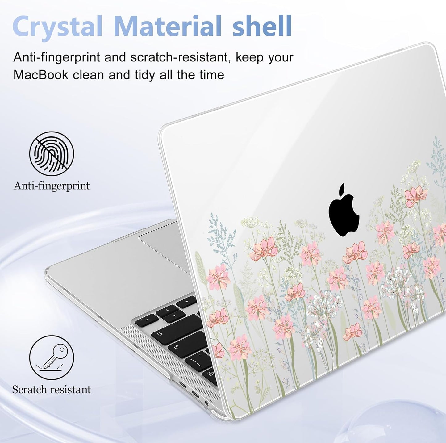 for MacBook Pro 16 inch Case 2019 2020 Release Model A2141, Plastic Hard Shell Cover with Keyboard Cover & Screen Protector for MacBook Pro 16 inch with Touch Bar & Touch ID, Floral C322