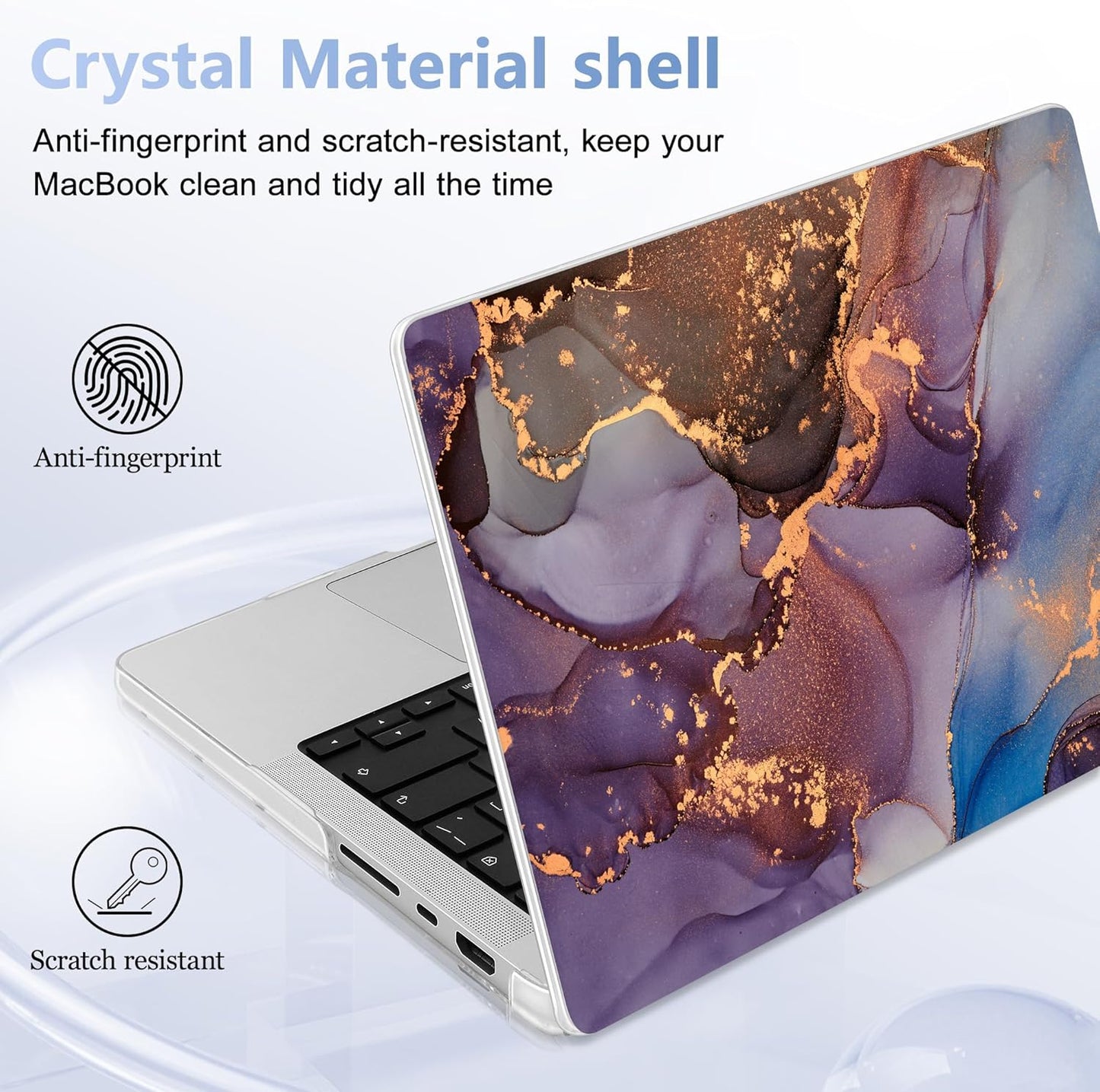 for MacBook Pro 16 inch Case 2021 2022 2023 2024 Release A3186 A3403 M4 A2991 M3 A2780 M2 A2485 M1 Pro/Max, Hard Shell Case with Screen Protector & Keyboard Cover, Abstract Art