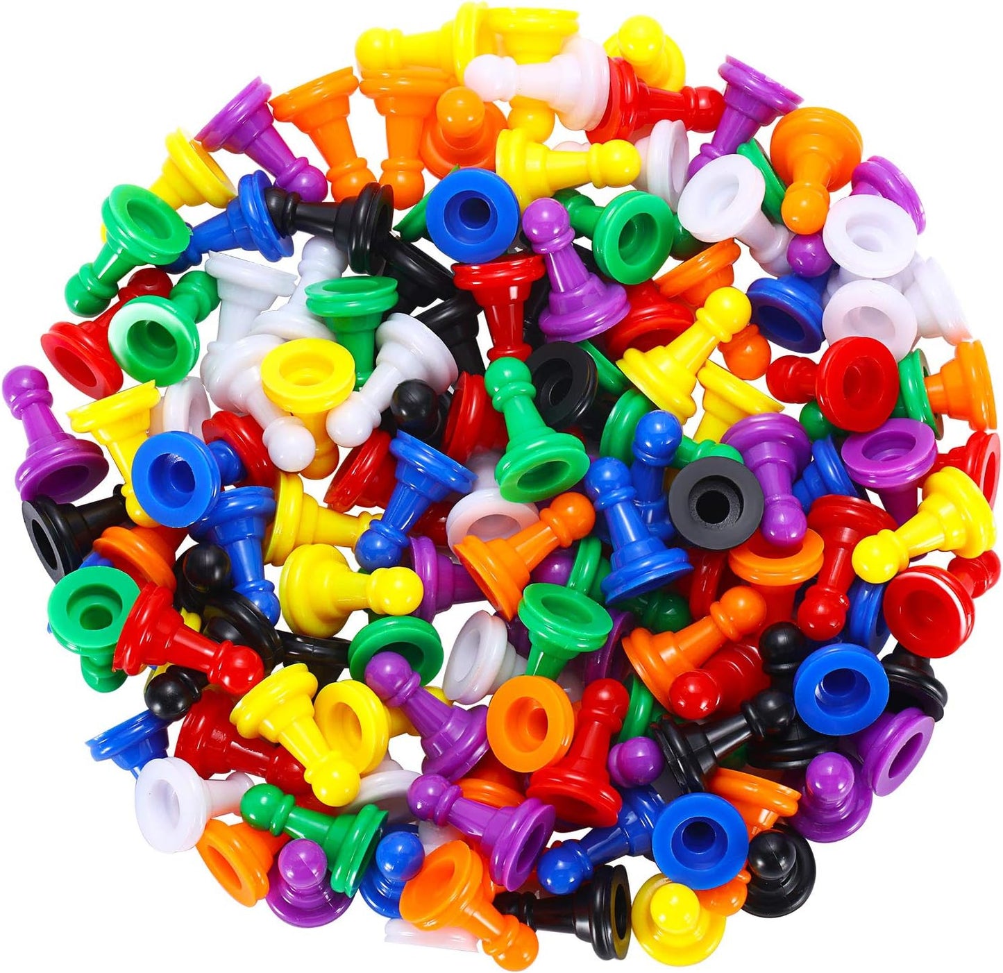 Gejoy 128 Pcs Board Game Pieces Multicolor Plastic Pawns Game Pieces for Board Games Chess,1 Inch Game Pawns, Tabletop Markers, Arts and Crafts