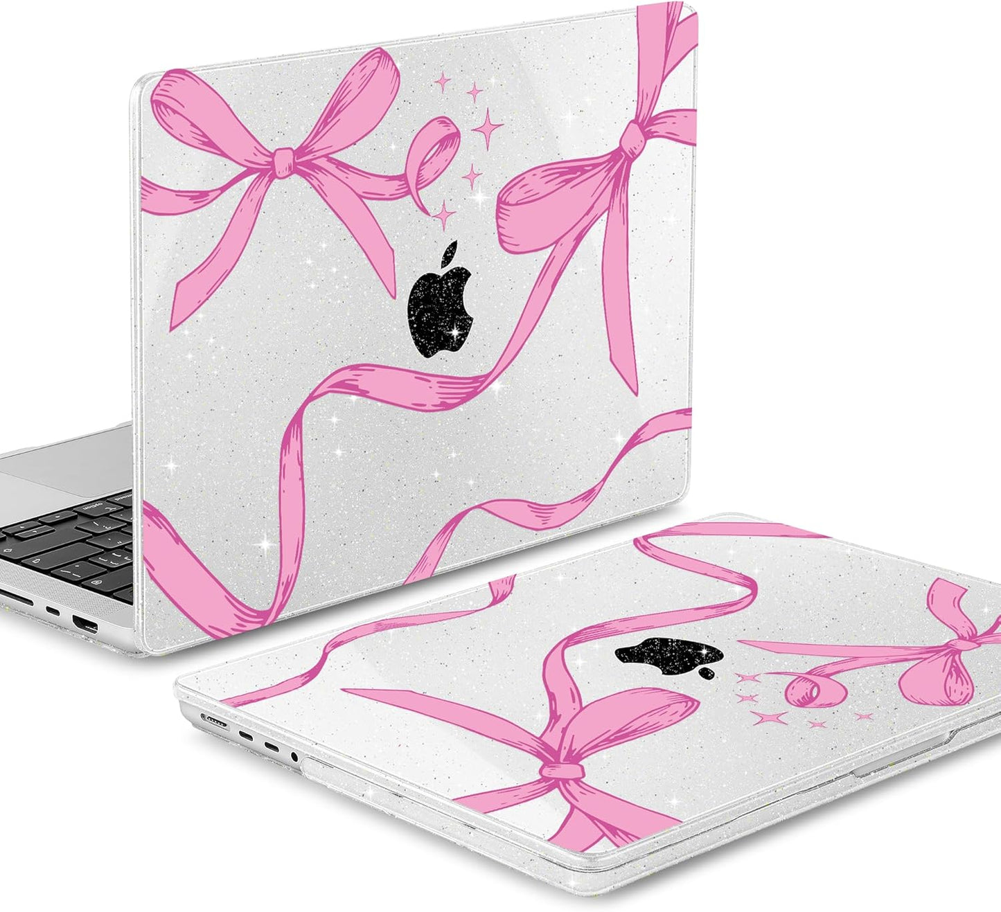 Mektron Case for MacBook Pro 16" M4 A3403 A3186 M3 A2991 M2 A2780 M1 A2485 (2021/2023/2024) Pro/Max with Touch ID, Hard Shell Plastic Laptop Cover Keyboard Cover Screen Protector, Pink Bows C246