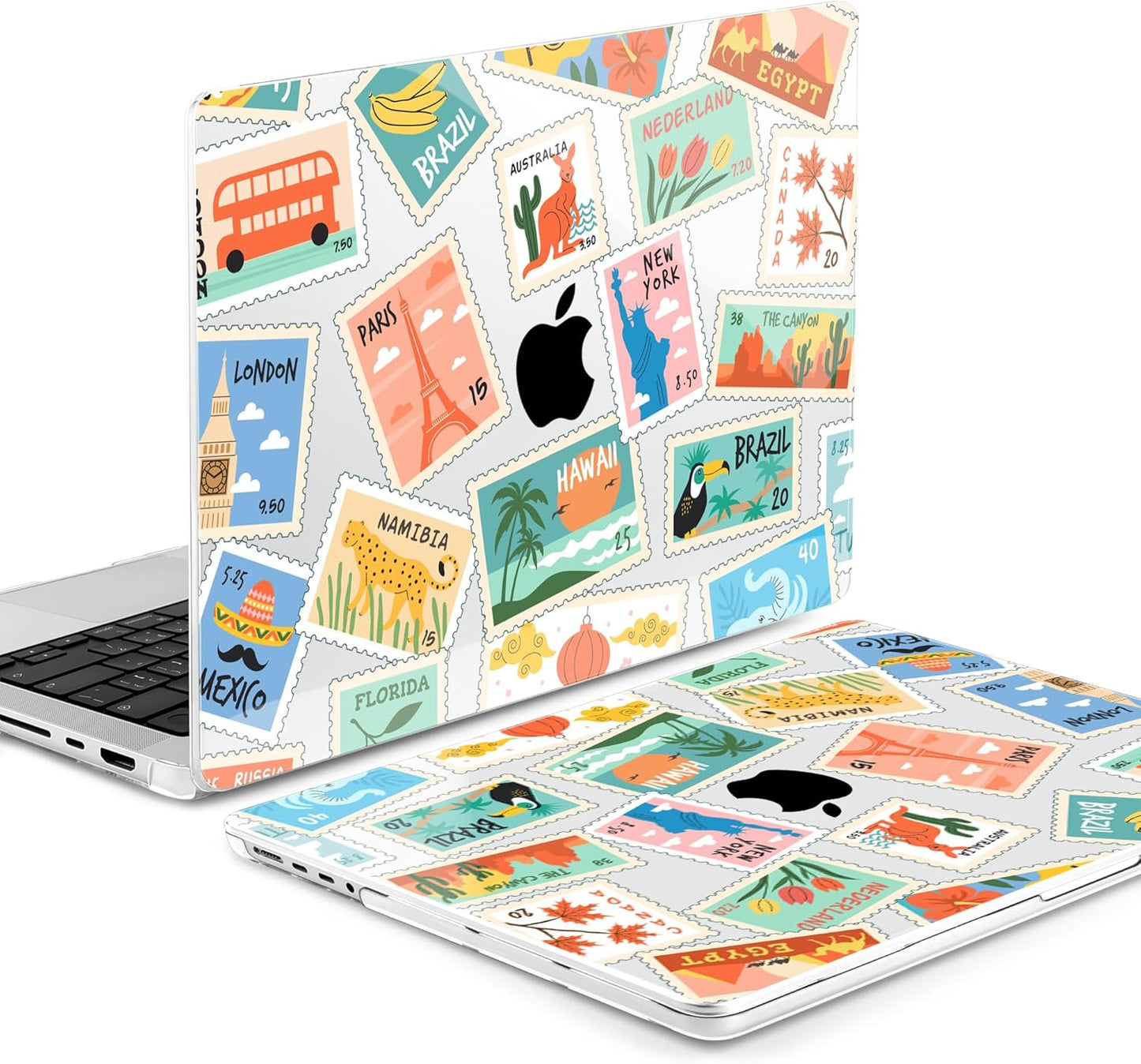 DONGKE for M4 MacBook Pro 16 Inch Case 2024 2023 2021 A3403 A3186 M3 A2991 M2 A2780 M1 A2485 Pro/Max Chip, Plastic Hard Shell Case & Keyboard Cover for Mac Pro 16 with Touch ID, Post Stamps