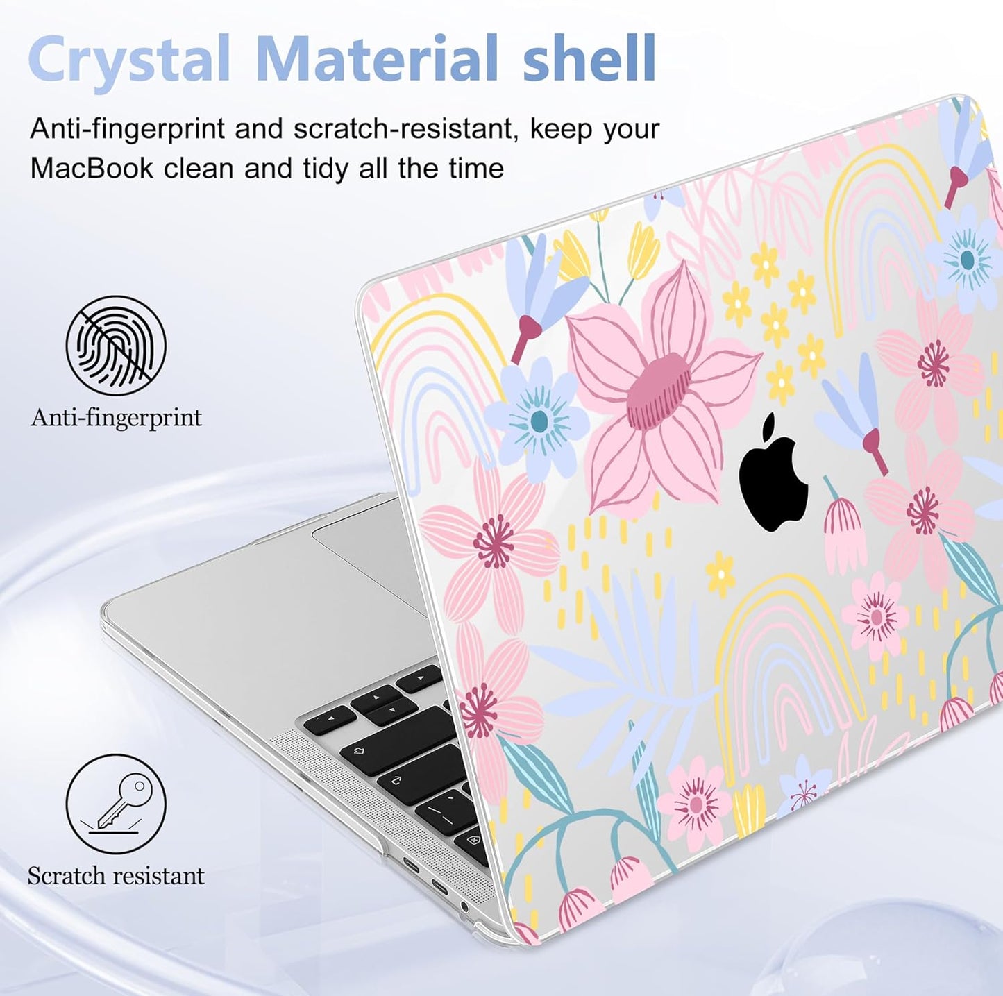 for MacBook Pro 16 inch Case 2019 2020 Release Model A2141, Plastic Hard Shell Cover with Keyboard Cover & Screen Protector for MacBook Pro 16 inch with Touch Bar & Touch ID, Florals