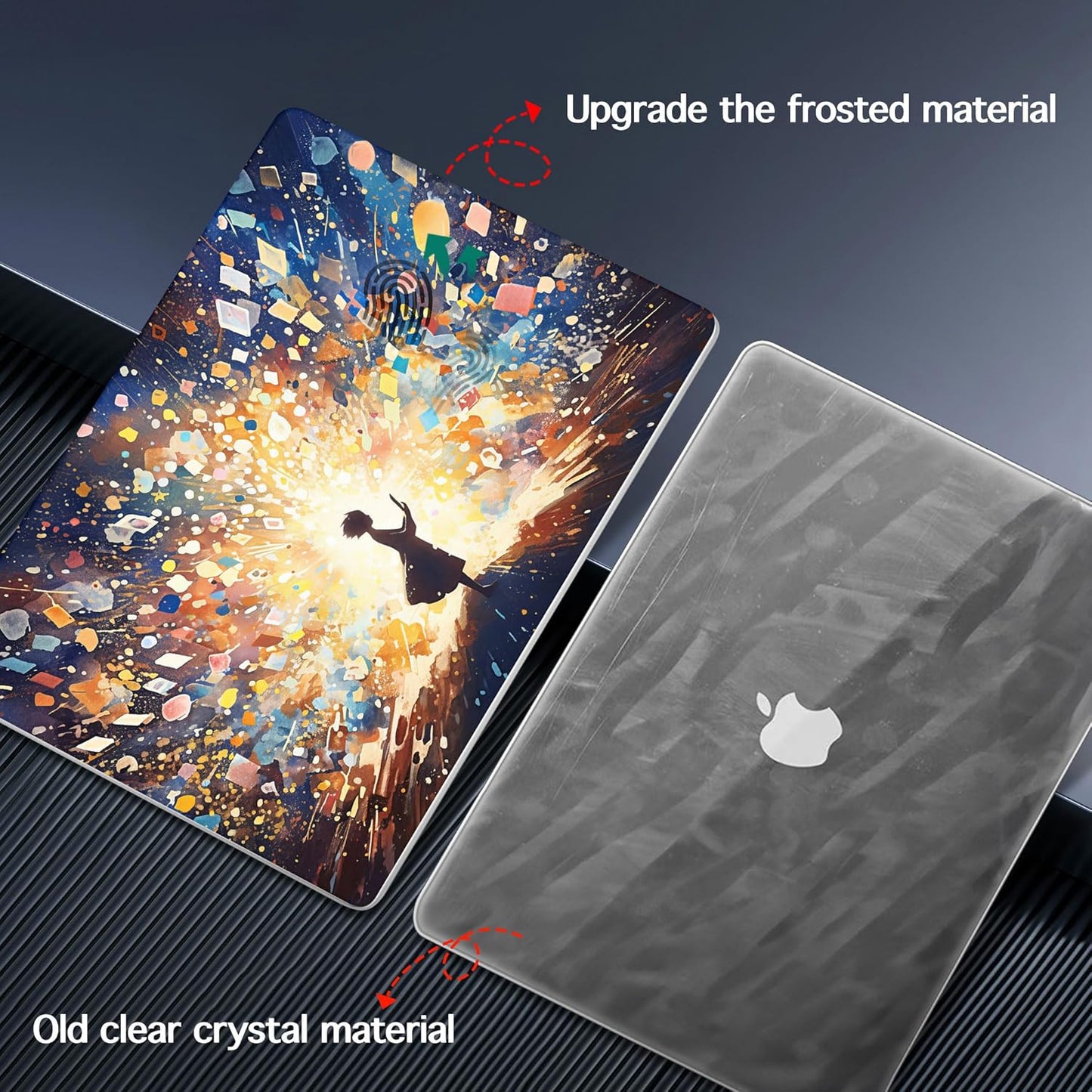 for MacBook Pro 16 inch Case 2021 2022 2023 2024 Release A3186 A3403 M4 A2991 M3 A2780 M2 A2485 M1 Pro/Max, Hard Shell Case with Screen Protector & Keyboard Cover, Colorful Lights & Stars