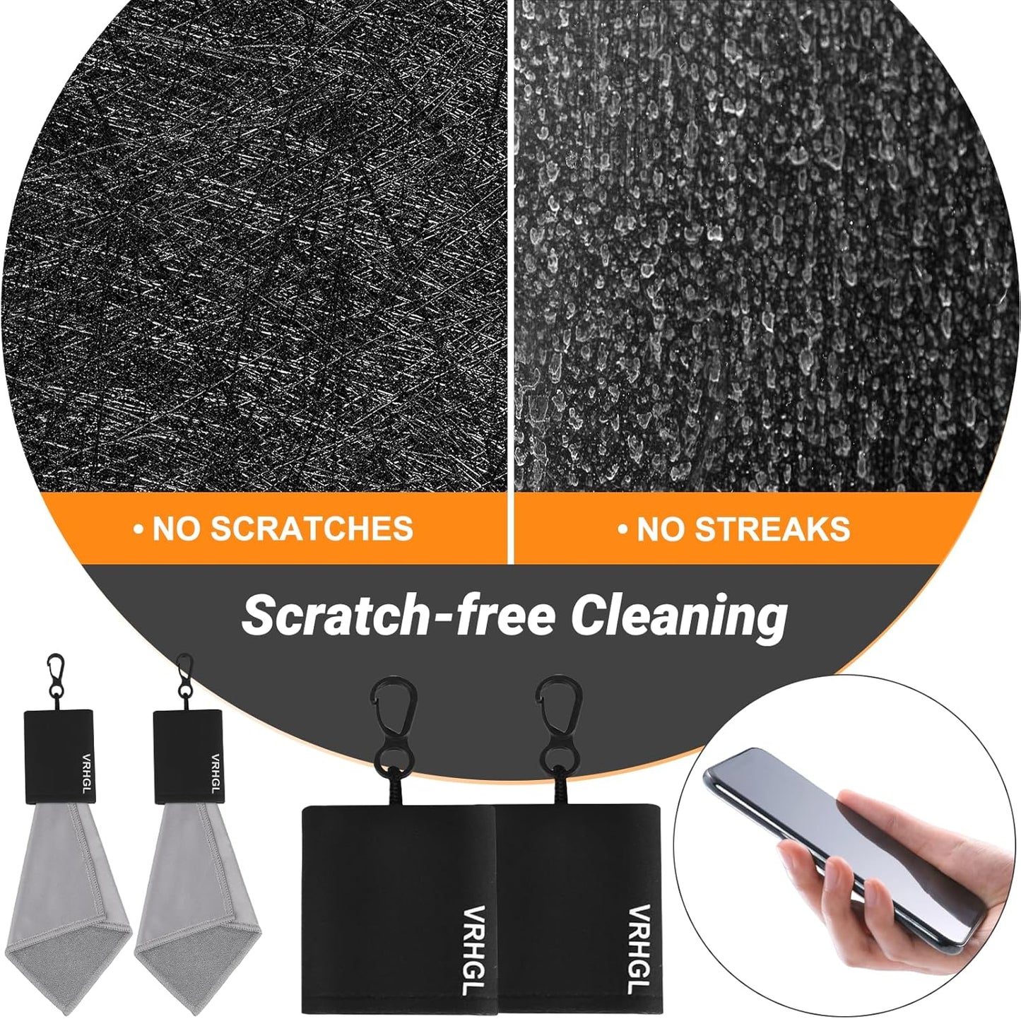 2 Sided Portable Glasses Cleaner, Patriotic Gasses Cleaning Cloth Keychain,Reusable Microfiber Eyeglasses Cleaning Cloth for Sunglasses Lens Camera Phone Screens