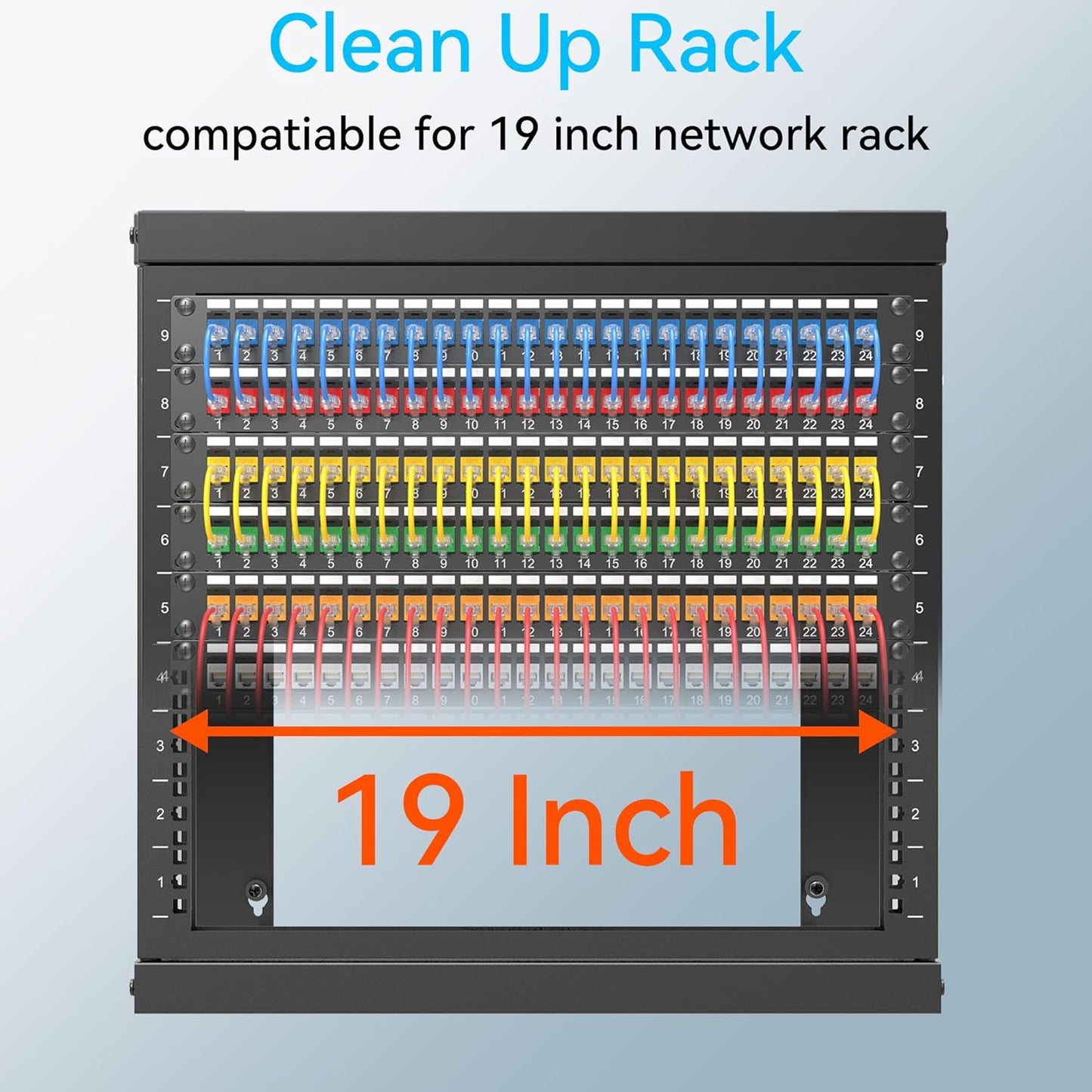 48 Port Blank Keystone Patch Panel with Snap-in Design (2 Pack), Cat6 Network Patch Panel 2U 19 inch, Rack Mount Ethernet Patch Panel (for Slim Keystone Only)