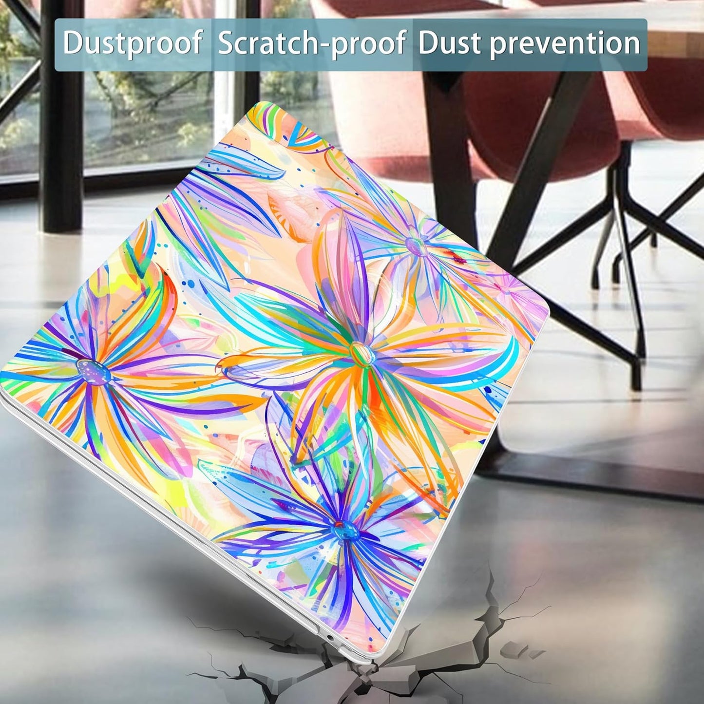 Mektron for 2025 M4 MacBook Air 13.6 Inch A3240 Case Fits 2023 A2681 M2 2024 A3113 M3 Chip with Liquid Retina Display, Printed Plastic Hard Shell Cover for MacBook Air 13.6", Watercolor FlowerC328