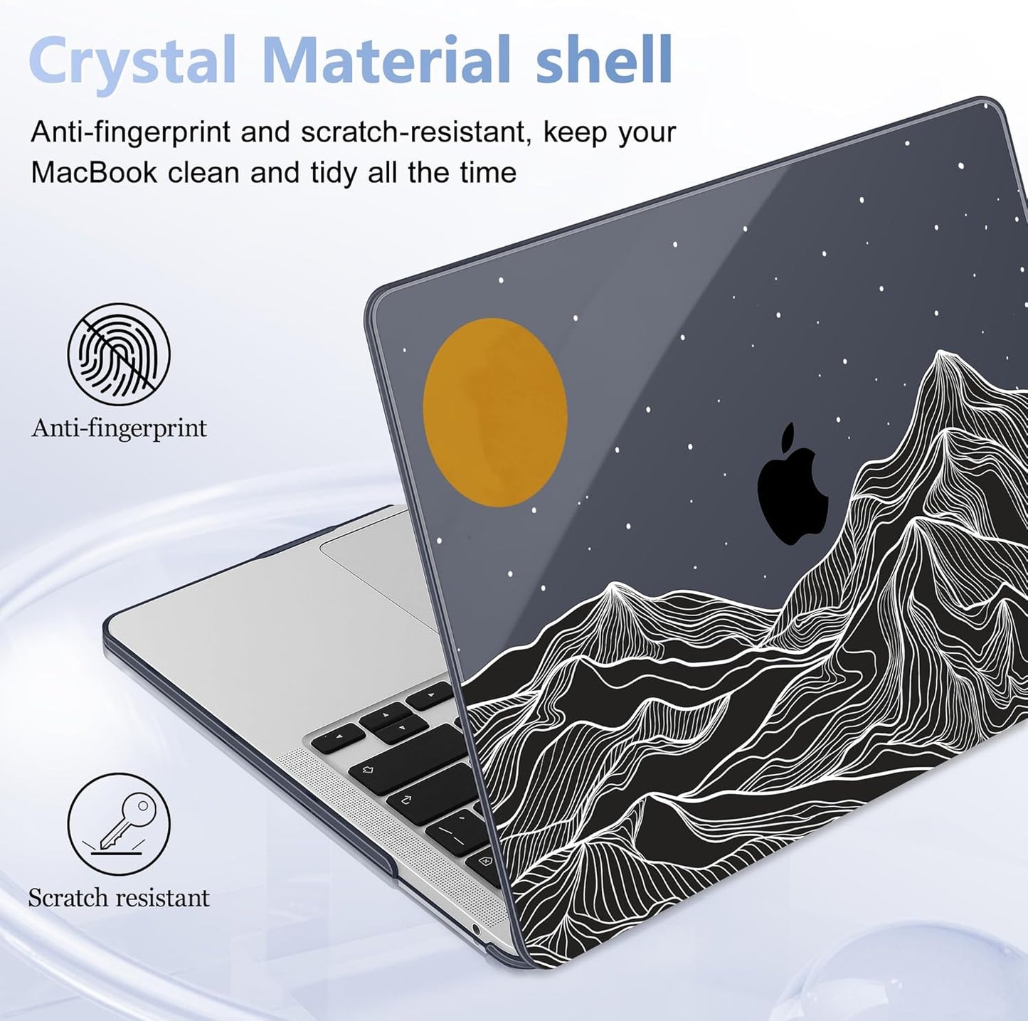 Case for MacBook Pro 13 inch with/Without Touch Bar (2016-2022, M2 A2338 M1 A2289 A2251 A2159 A1989 A1706 A1708), Hard Shell + Keyboard Cover + Dust Plug, Mountain