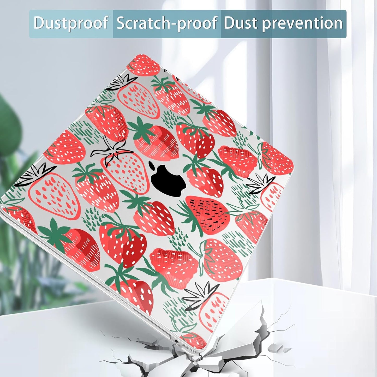 May Chen for MacBook Air 13.6 Inch Case 2025/2024/2023/2022 Release (Model A2681 A3113 A3240, M2 M3 M4 Chip) – Hard Shell Laptop Cover with Keyboard Cover & Screen Protector,Strawberries