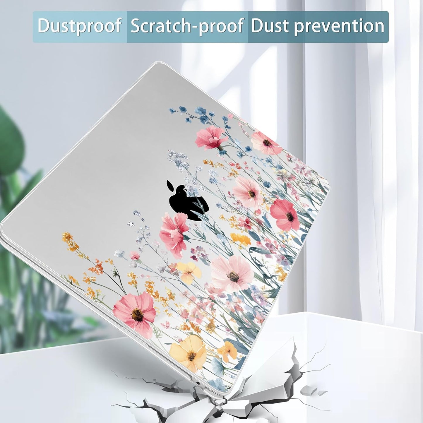 May Chen for MacBook Air 13.6 Inch Case 2025/2024/2023/2022 Release (Model A2681 A3113 A3240, M2 M3 M4 Chip) – Hard Shell Laptop Cover with Keyboard Cover & Screen Protector,Wildflower