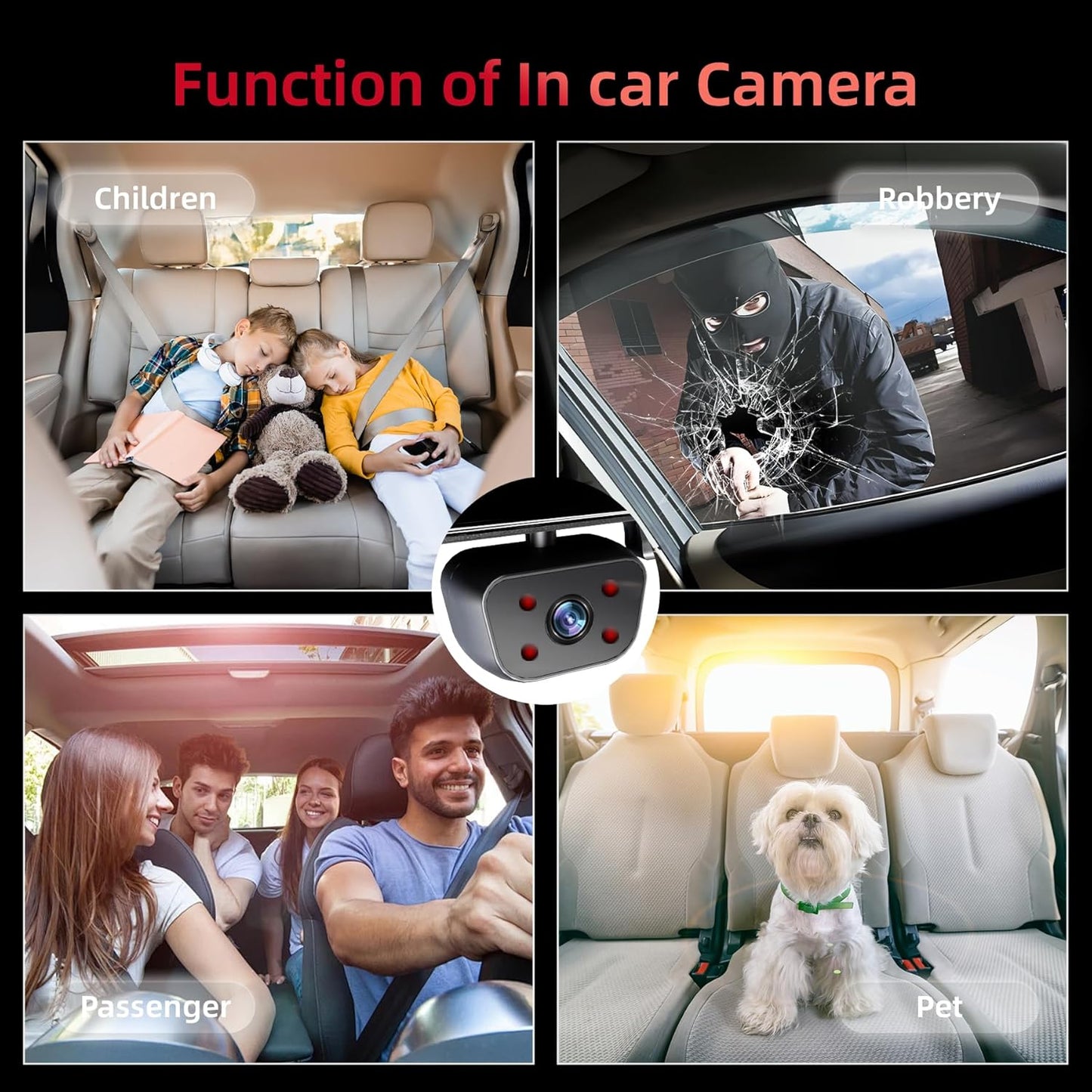 2025 Rearview Mirror Camera for Cars,12'' Mirror Dash Cam 4 Channel, 360 Dashcam Front Rear Inside,Touch Screen Backup Camera,IR Night Vision,WiFi,APP,GPS, 24/7 Recording Parking Monitor,Free 128GB SD