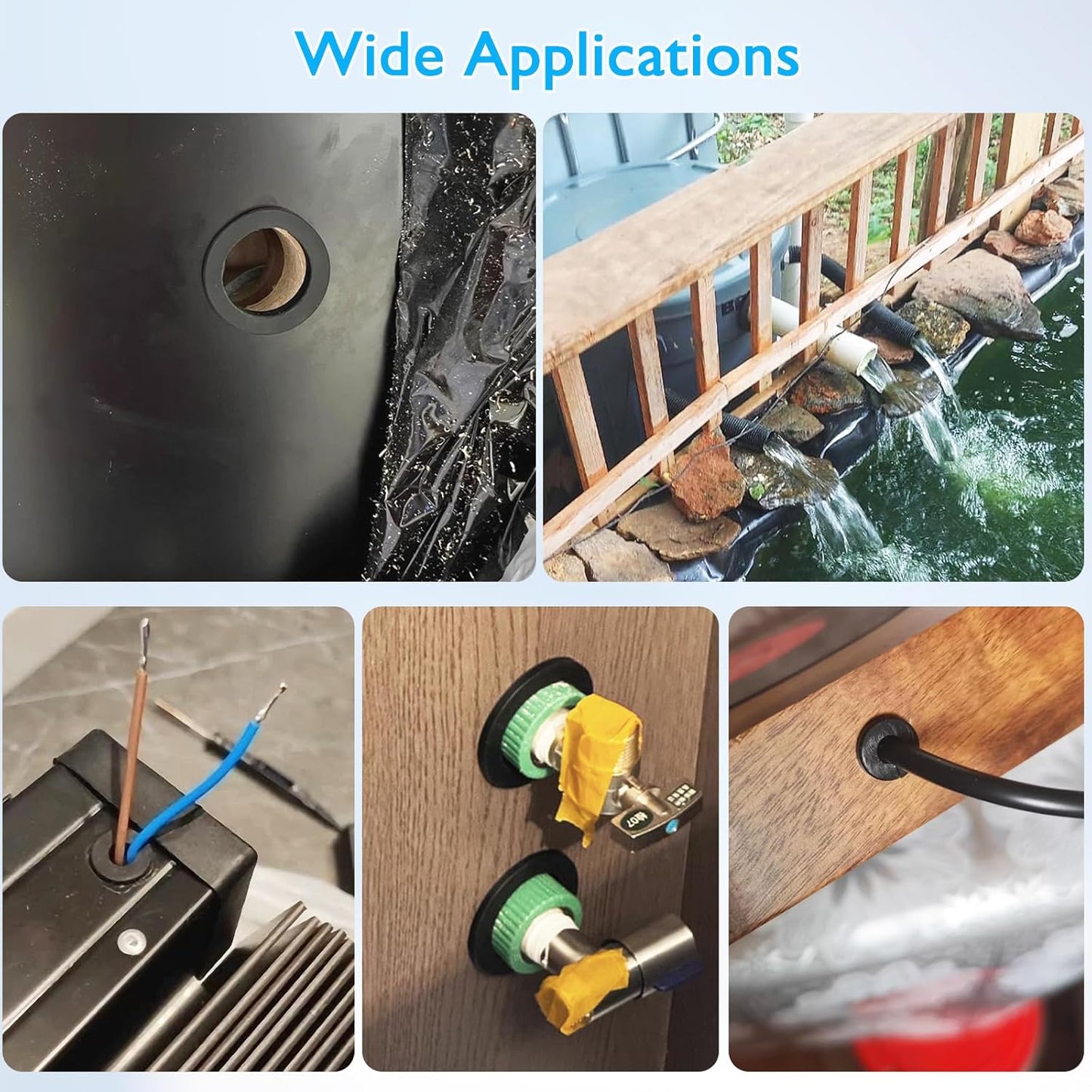 15 Pcs1/2" Drill Hole, 5/16" ID Silicone Rubber Grommets for Wiring, Automotive Firewall Hole Plug Top Hat Metal Wall Drywall Grommets for Vinyl Tubing in Hydroponic Irrigation Systems