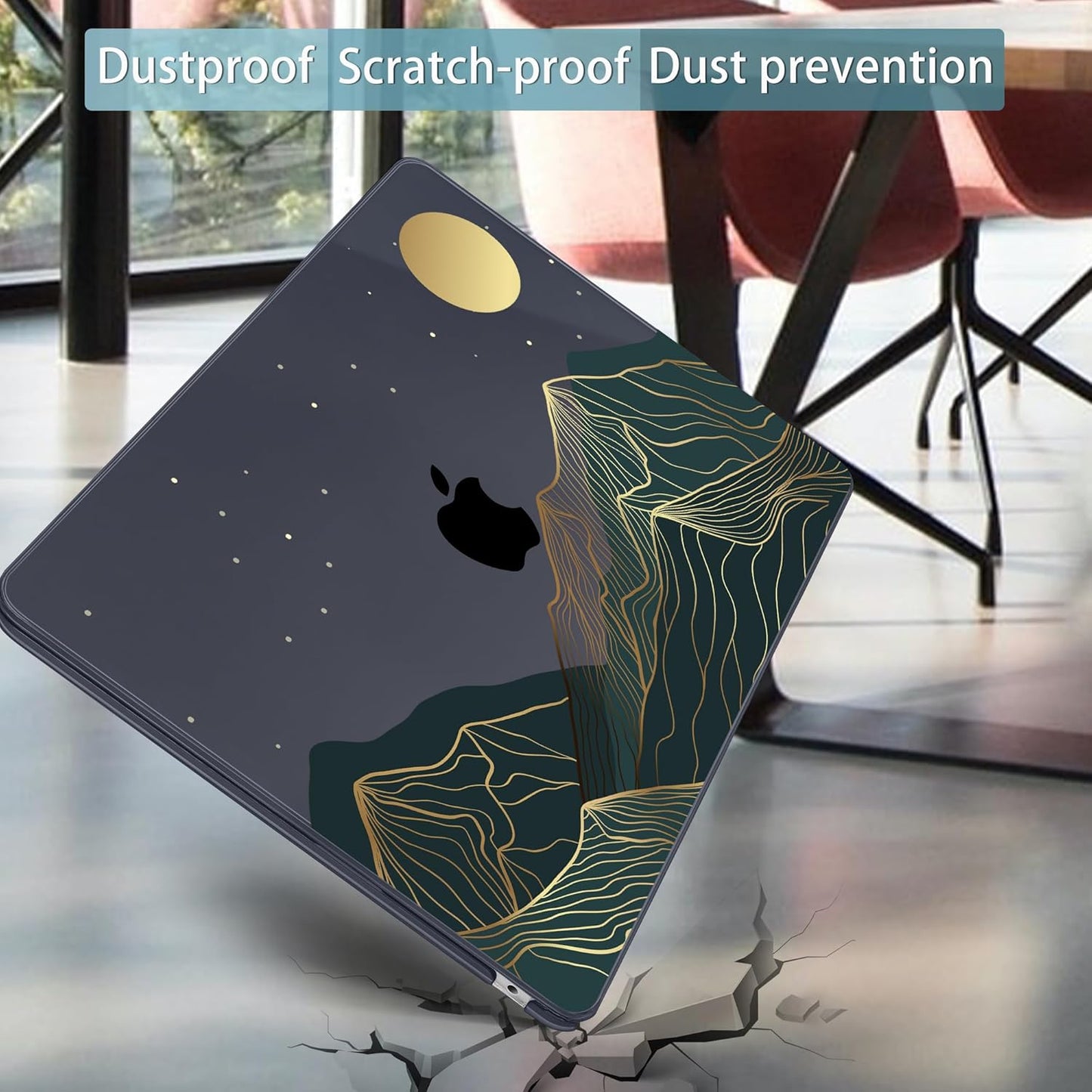 Mektron for 2025 M4 MacBook Air 13.6 Inch A3240 Case Fits 2023 A2681 M2 2024 A3113 M3 Chip with Liquid Retina Display, Printed Plastic Hard Shell Cover for MacBook Air 13.6", Abstract Mountain C112