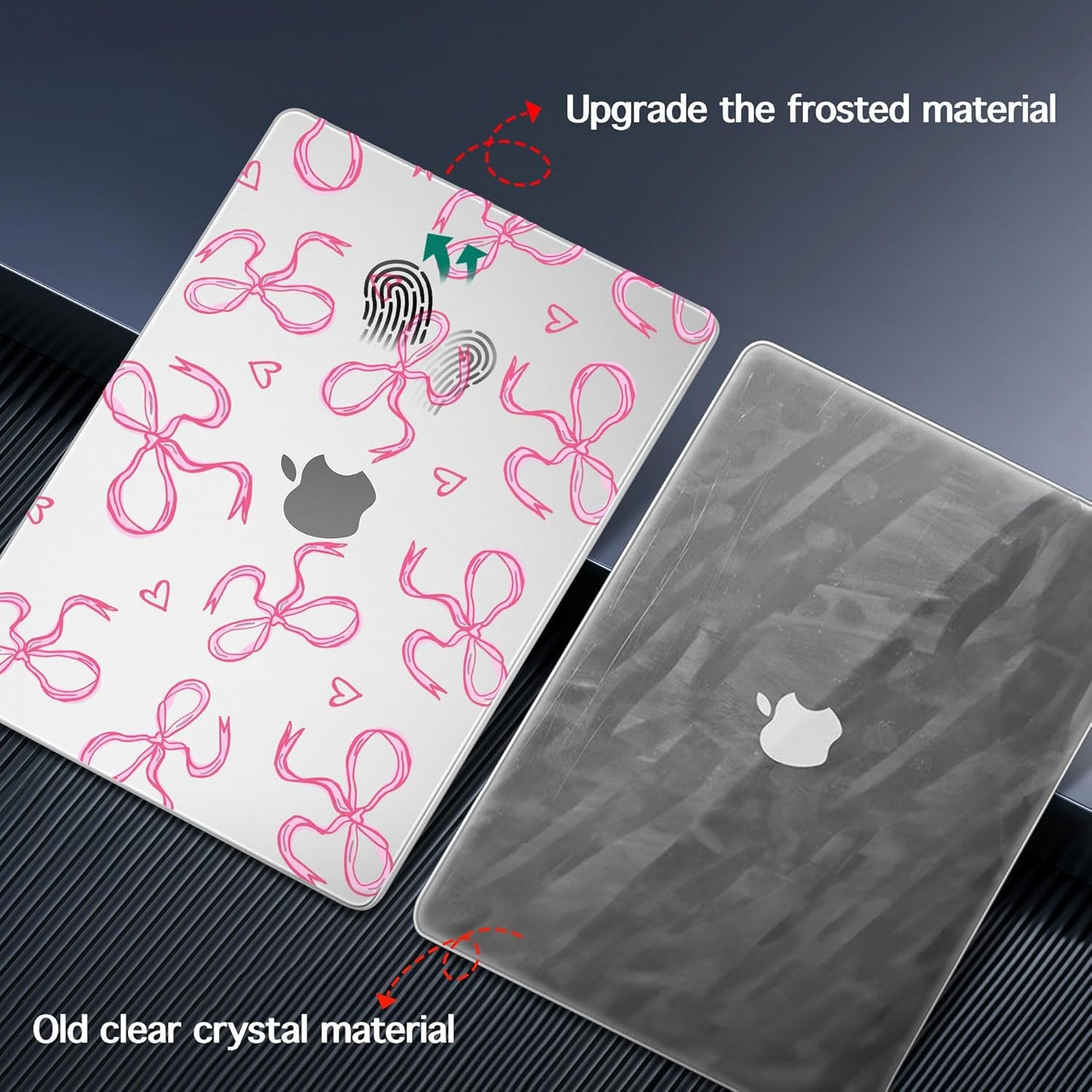 for MacBook Pro 16 inch Case 2021 2022 2023 2024 Release A3186 A3403 M4 A2991 M3 A2780 M2 A2485 M1 Pro/Max, Hard Shell Case with Screen Protector & Keyboard Cover, Pink Bows Heart