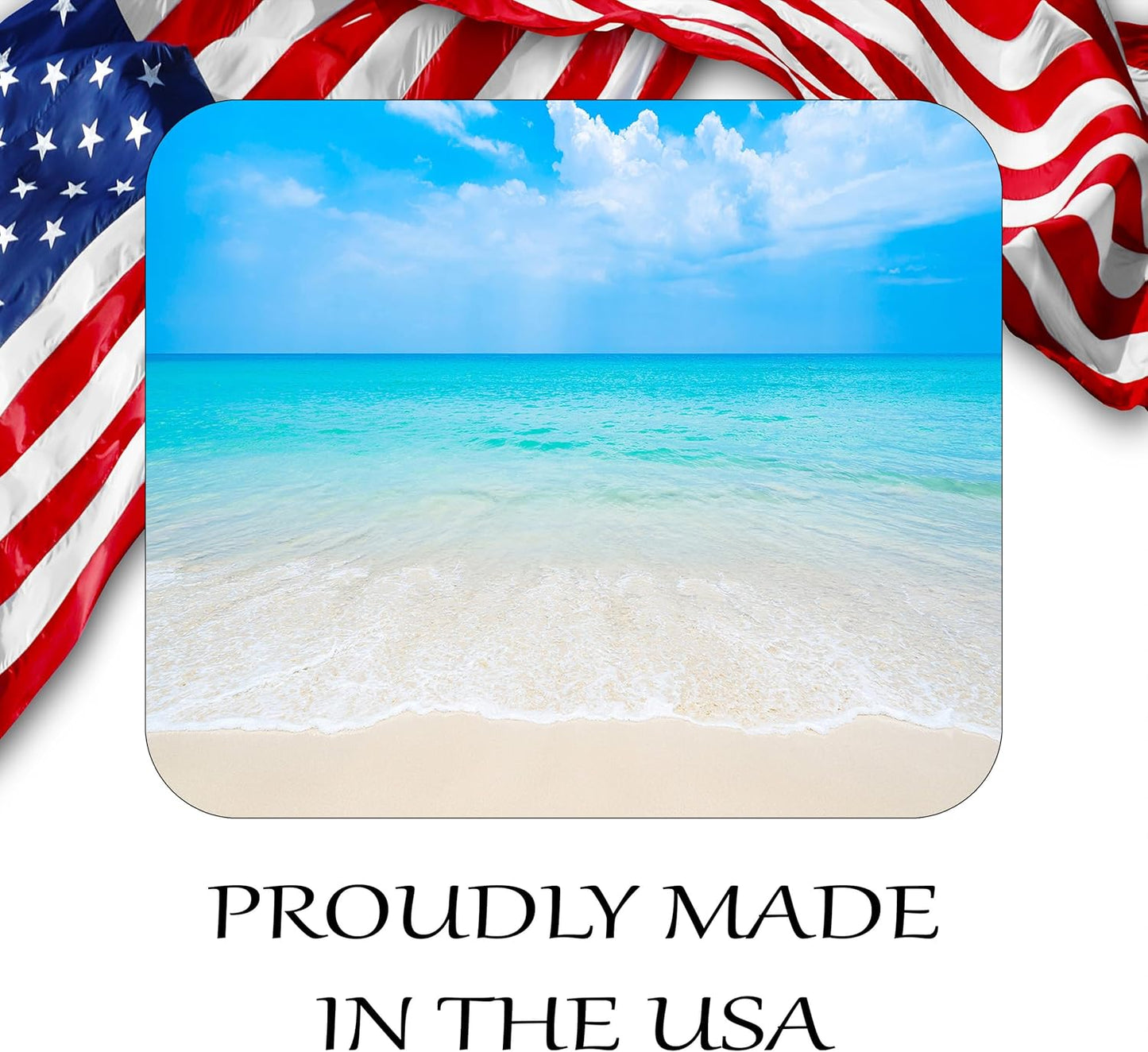 Coastal Shoreline Waves Sandy Beach Theme Mouse Pad Mat Mousepad for Desk Computer Laptop PC Gaming Home or Office Gift (Ocean MP37)