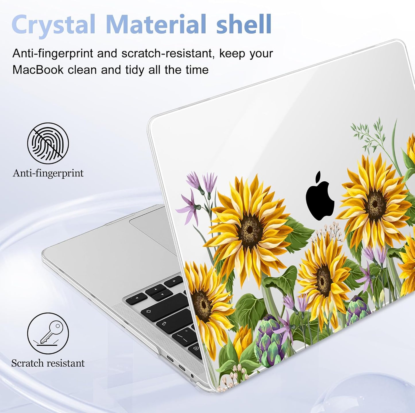 for MacBook Pro 16 inch Case 2019 2020 Release Model A2141, Plastic Hard Shell Cover with Keyboard Cover & Screen Protector for MacBook Pro 16 inch with Touch Bar & Touch ID, Sunflowers