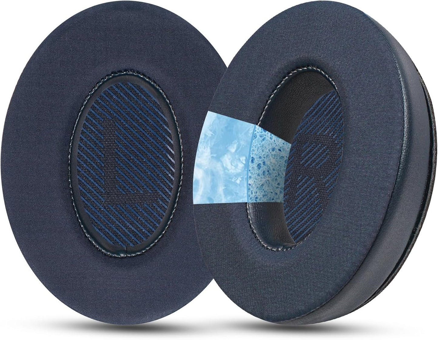 Full Cooling Gel Replacement Earpads for Bose Quiet Comfort QC35 Headphones Ear Pads Cushions with Breathable Ice Silk Fabric, High-Density Noise Cancelling Foam - Blue
