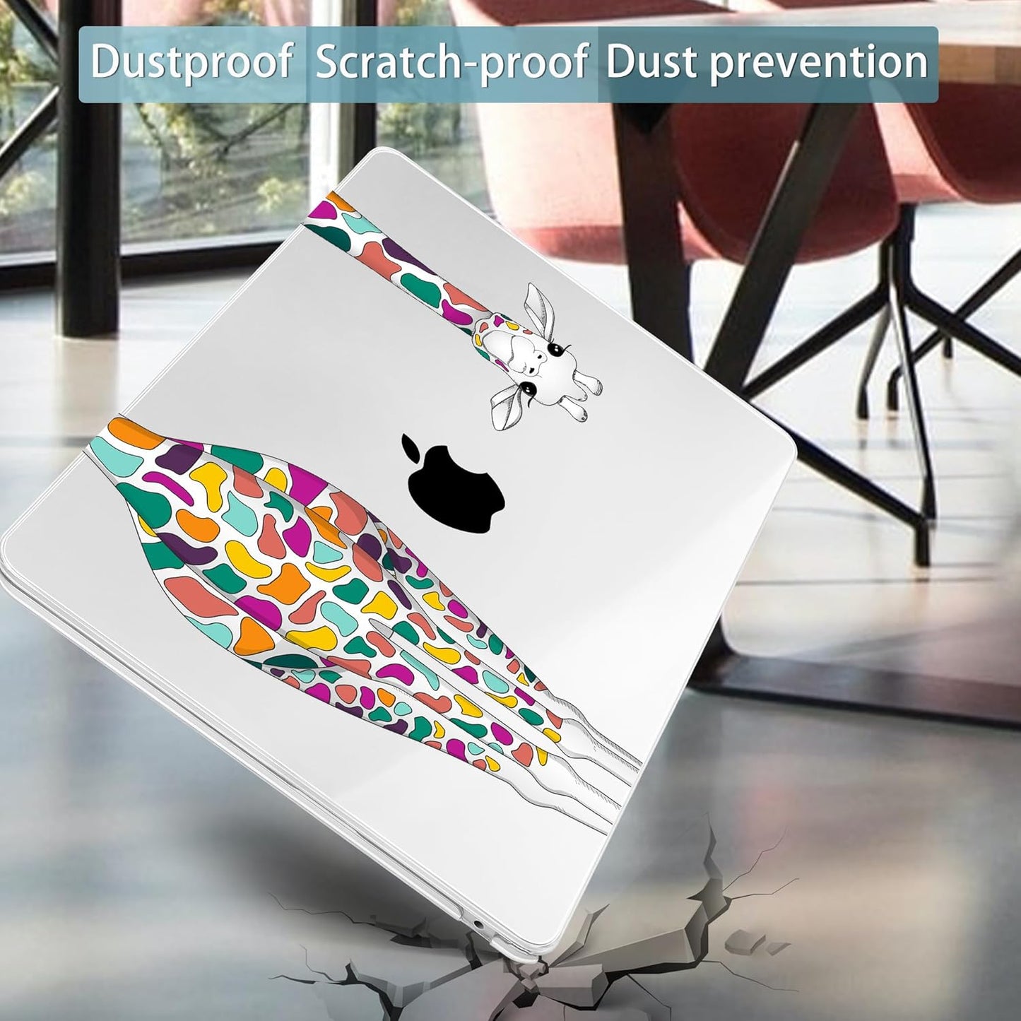 Mektron for 2025 M4 MacBook Air 13.6 Inch A3240 Case Fits 2023 A2681 M2 2024 A3113 M3 Chip with Liquid Retina Display Touch ID, Printed Plastic Hard Shell Cover for MacBook Air 13.6", Giraffe