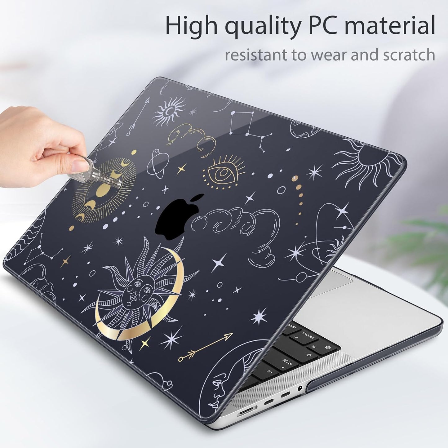 Tuiklol for M4 MacBook Pro 14 Inch Case 2024-2021 Release A3112 A3401 A3185/M3 A2918 A2992/M2 A2779/M1 A2442 Pro/Max Chip,Hard Shell Case with Screen Protector for Touch ID, Magic