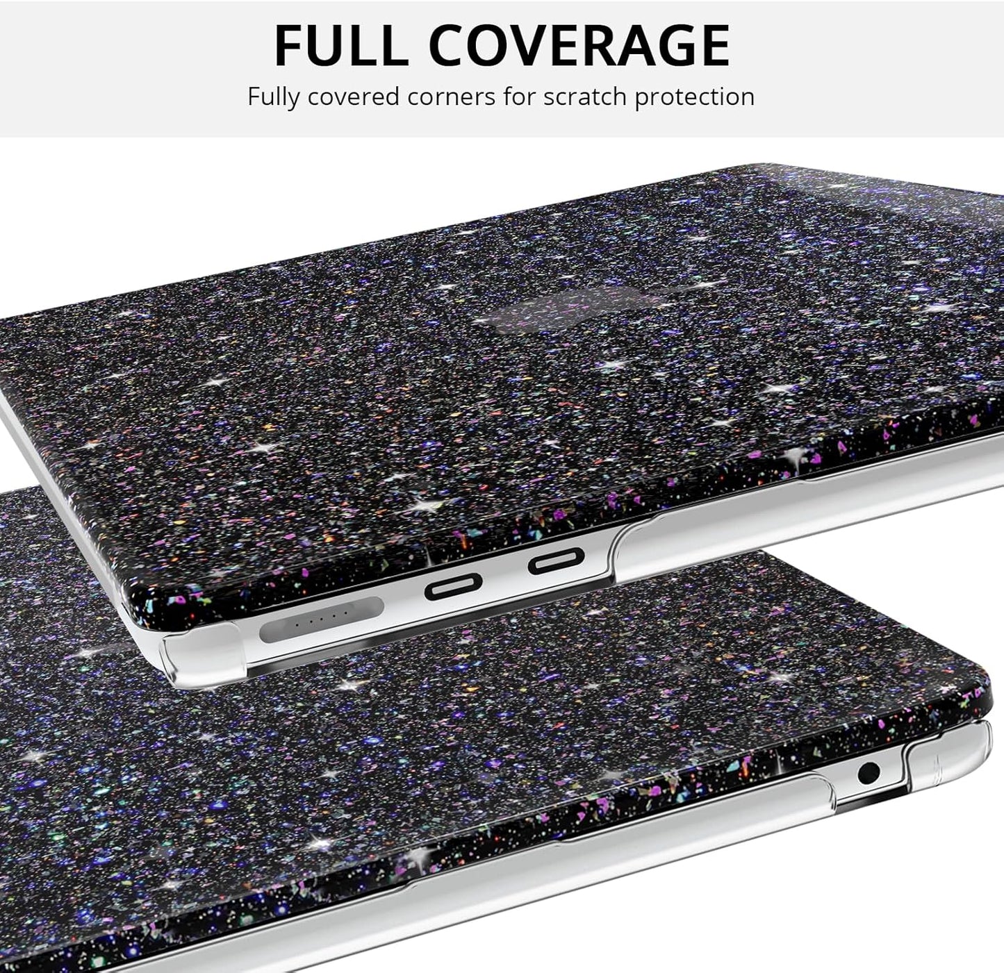 Anban Compatible with MacBook Pro 13 inch Case M2 M1 2025-2016 A2338 A2251 A2289 A2159 A1989 A1706 A1708, Plastic Hard Shell+Keyboard Cover+Screen Protector for MacBook Pro 13.3 inch Case, Shiny Black