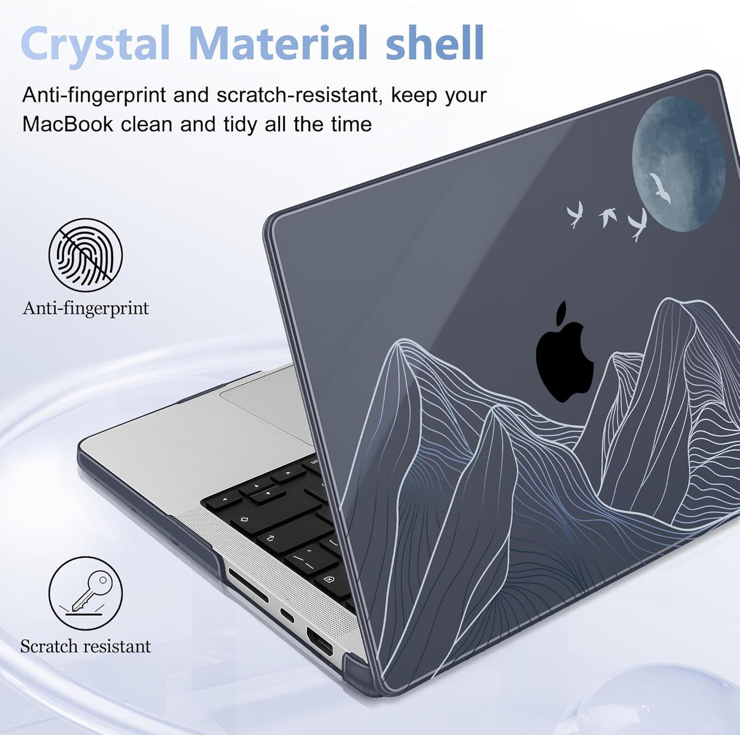 for MacBook Pro 16 inch Case 2021 2022 2023 2024 Release A3186 A3403 M4 A2991 M3 A2780 M2 A2485 M1 Pro/Max, Hard Shell Case with Screen Protector & Keyboard Cover, Abstract Mountain