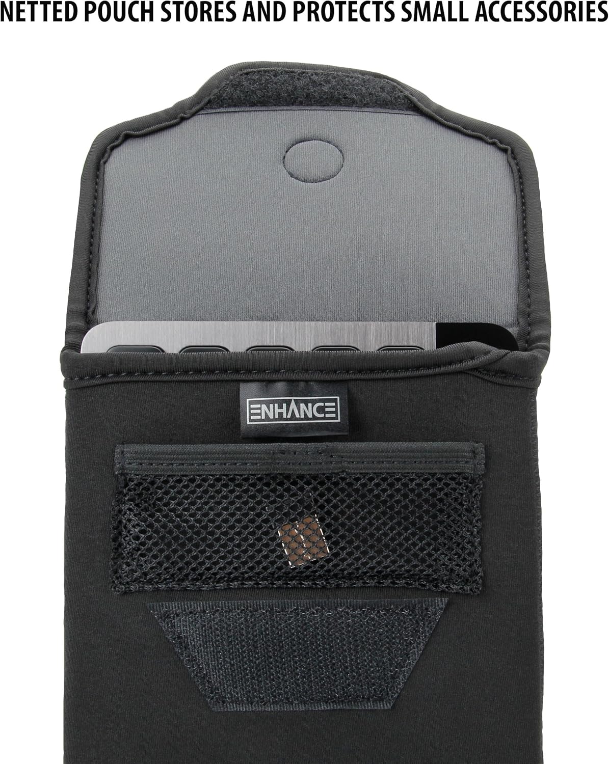 ENHANCE Bluetooth Keyboard Sleeve Case for Logitech K810, Anker, Apple Magic Keyboard (up to 11.5 Inches) with Neoprene Construction, Wireless Mouse Storage & Cable and Charger Pouch