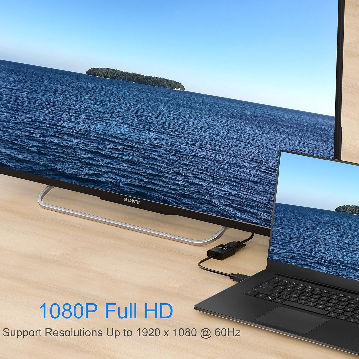 HDMI to VGA, 2 Pack, Uni-Directional Gold-Plated HDMI to VGA Adapter (Male to Female) for Computer, Desktop, Laptop, PC, Monitor, Projector, HDTV, Chromebook, Raspberry Pi, Roku, Xbox and More