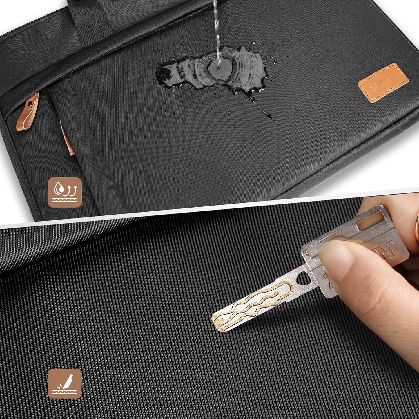 ESTARER Laptop Bag 17-17.3 Inch, Computer Bags for Men Water-resistant Nylon Laptop Case Slim Laptop Sleeve Fits Hp/Dell/Asus/Lenovo/Acer, Black