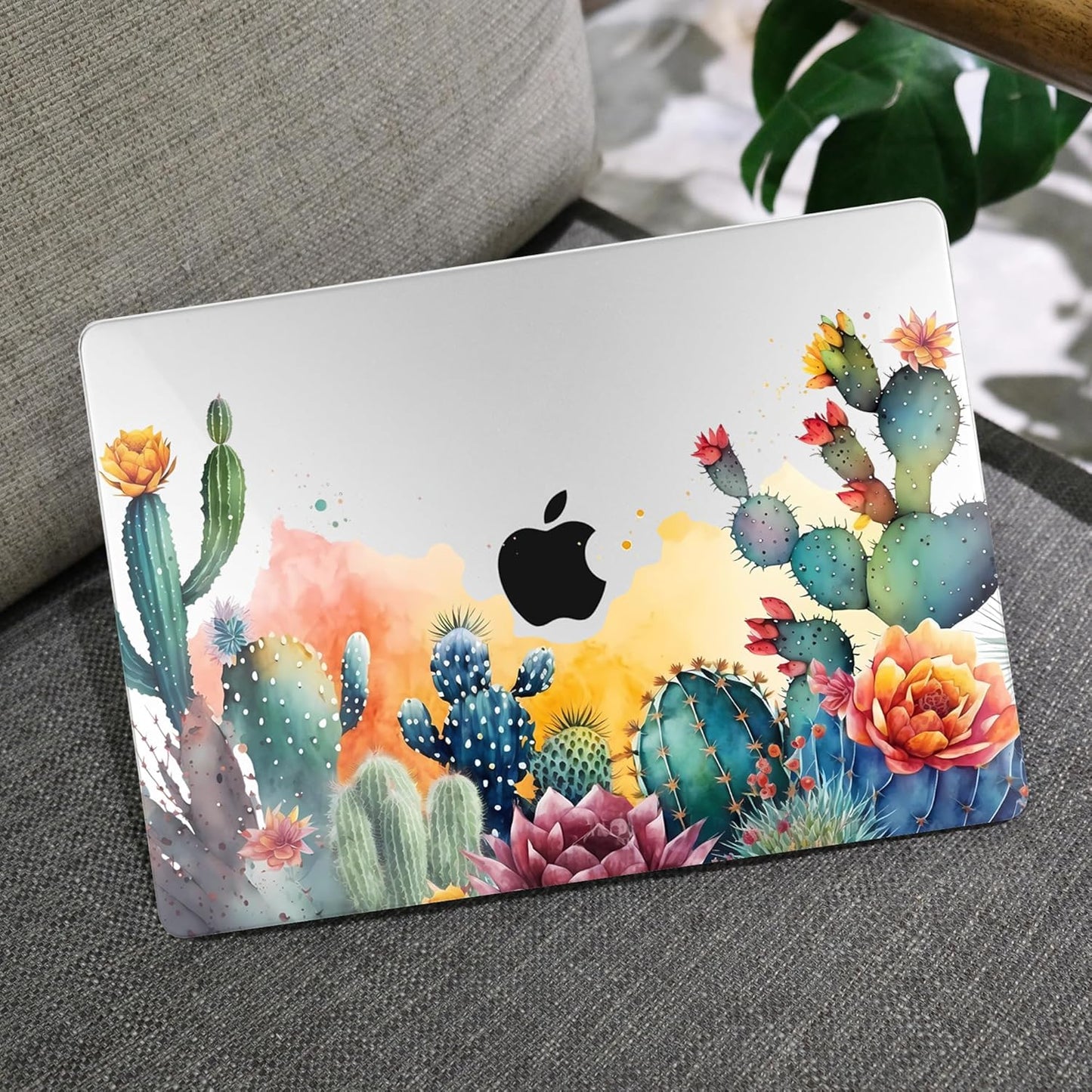 MEEgoodo for M4/M3/M2 MacBook Air 15.3 inch Case 2025 2024 2023, Case Fit Model (A3241/A3114/A2941) for MacBook Air 15 inch, Laptop Hard Shell with Keyboard Cover, Tropical Cactus