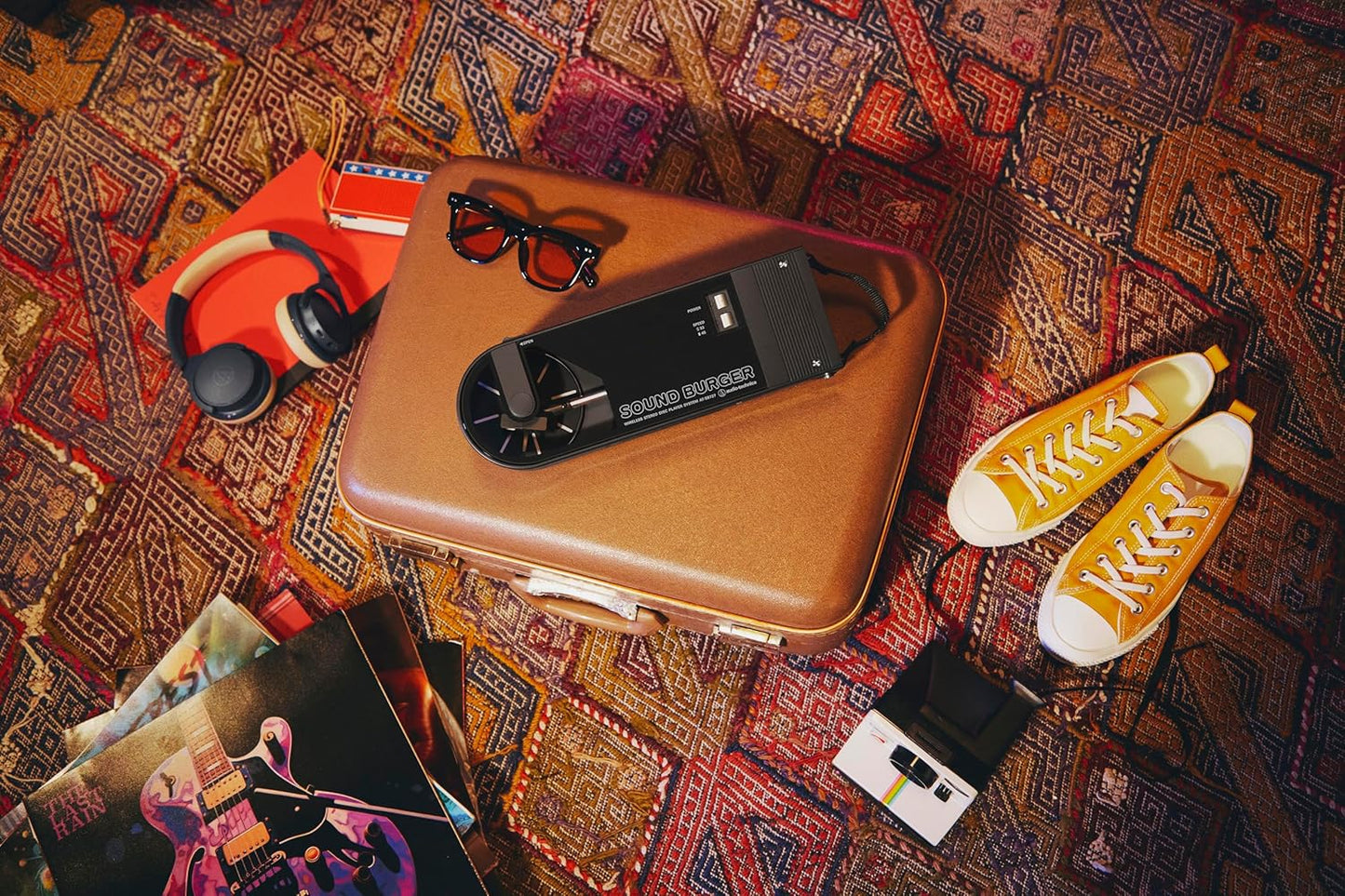 Audio-Technica AT-SB727 Sound Burger Portable Bluetooth Turntable, Black