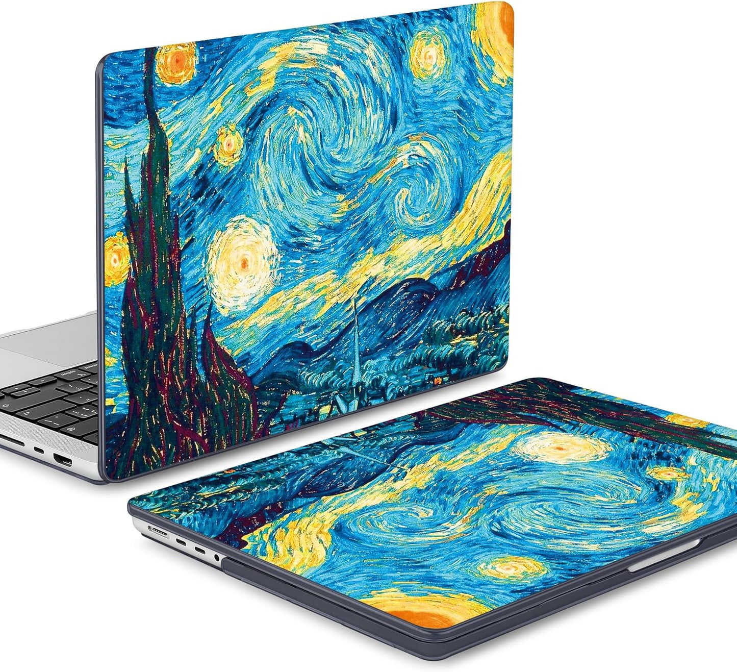 Mektron Case for MacBook Pro 16" M4 A3403 A3186 M3 A2991 M2 A2780 M1 A2485 (2021/2023/2024) Pro/Max with Touch ID, Hard Shell Plastic Laptop Cover Keyboard Cover Screen Protector, Abstract Starry Sky