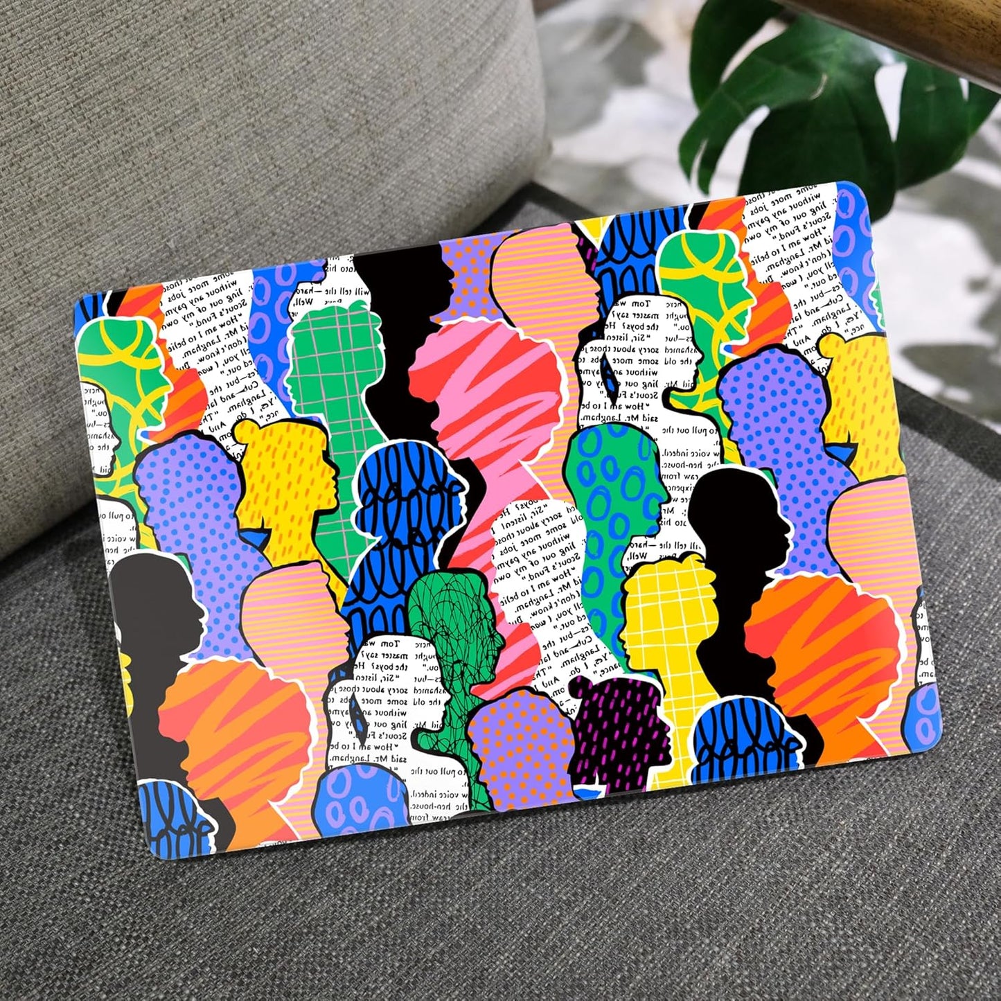 MEEgoodo for M4/M3/M2 MacBook Air 15.3 inch Case 2025 2024 2023, Case Fit Model (A3241/A3114/A2941) for MacBook Air 15 inch, Laptop Hard Shell with Keyboard Cover, Diverse People Abstract Art