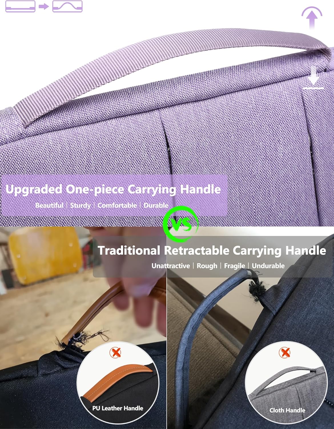 HYZUO 14-15 Inch Laptop Sleeve Bag for MacBook Air 15 M4 M3 M2, MacBook Pro 15, 15" Surface Laptop, XPS 14/15 Plus, Portable NoteBook Case for 14" HP Dell Lenovo ThinkPad Asus, Lilac Purple