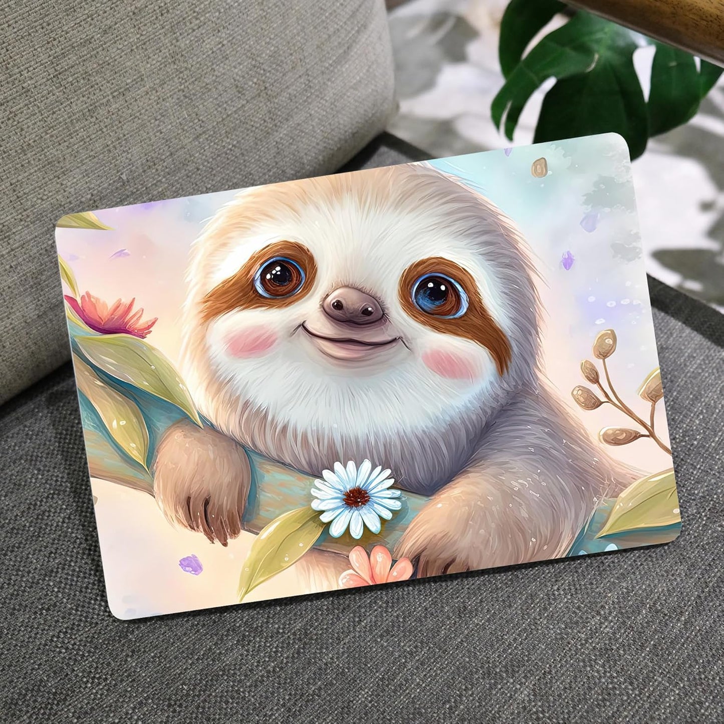 MEEgoodo for MacBook Air 13 inch Case 2021 2020 2019 2018 Released A2337 M1 A2179 A1932 with Touch ID, Plastic Hard Shell & Keyboard Cover Compatible with MacBook Air Case 13.3, Smiling Sloth