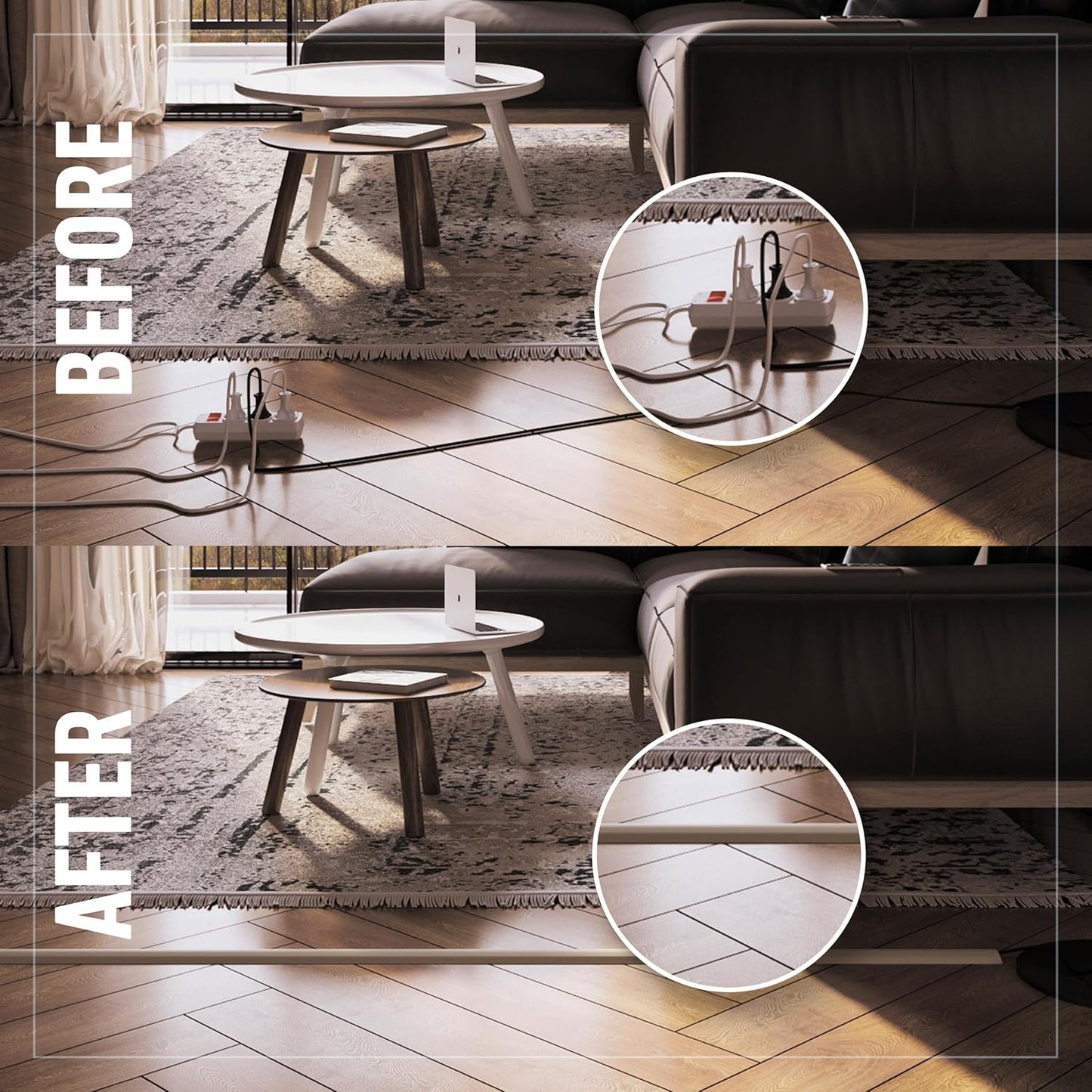 C2G Management Kit Legrand Wiremold CDI-5 Corduct 5 Foot Cover for Floors, Holds 1 Cord or Cable, Ivory (1 Pack), 5 Feet