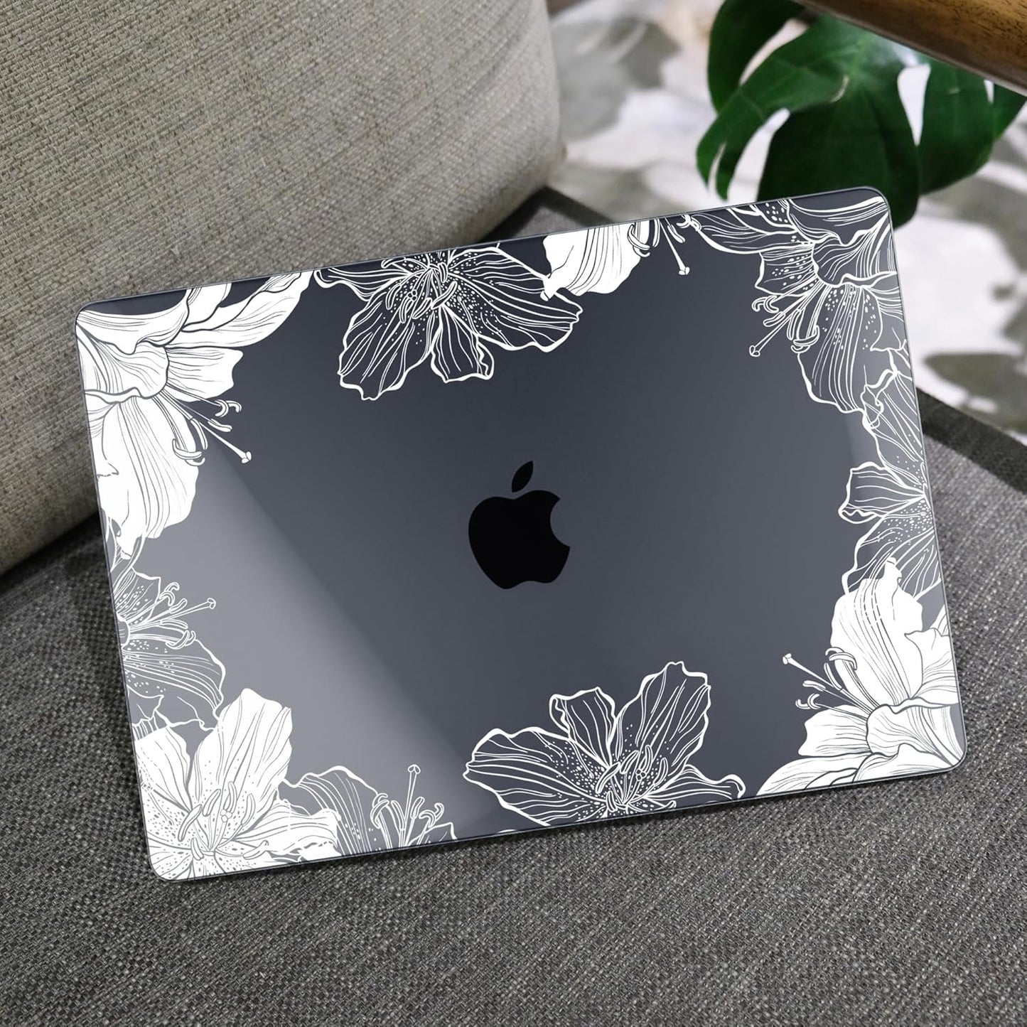 MEEgoodo Case for M4/M3/M2 MacBook Air 13.6 inch Case 2025 2024 2022, Fit Model A3240/A3113/A2681, Laptop Hard Shell with Keyboard Cover Compatible with MacBook Air 13 inch, Lily Floral