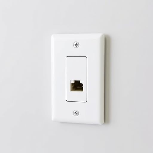 1 Port Keystone Wall Plate, Single Gang White Jack Insert for Ethernet, Coax, HDMI – Standard Size WallPlate Cover for Home & Office (10 Pack)