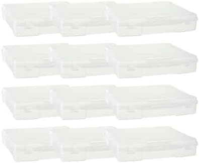 12” x 12” Plastic Scrapbook Storage Case by Simply Tidy - Portable Case for Documents, Papers, Sewing, Crafts - Clear, Bulk 12 Pack