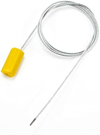 24" Steel Wire Cable Seals Tamper Resistant Security Tags Numbered Garden Marking Label Lock Strip Self-Locking Padlock Length 60 cm (Pack of 100pcs) (Yellow)