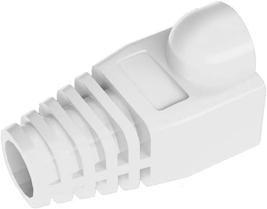 50 Pcs Cat5 Cat5E Cat6 Strain Relief Boot, RJ45 Plug Connector Cover Modular Network Plug Connector Cap Cable Connector Boots, White