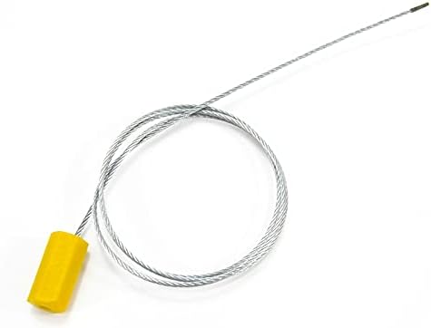 24" Steel Wire Cable Seals Tamper Resistant Security Tags Numbered Garden Marking Label Lock Strip Self-Locking Padlock Length 60 cm (Pack of 100pcs) (Yellow)