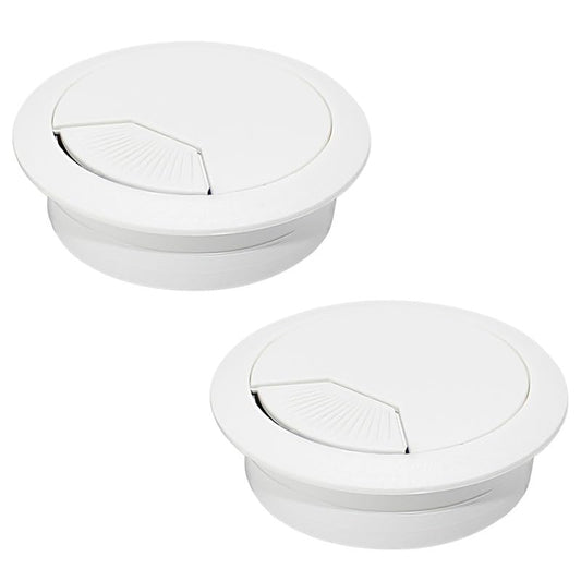 2 Pcs Desk Grommet 2" / 50 mm, Desk Cord Hole Cover, Cable Grommet ABS Plastic, Desk Hole Grommet for Home & Office Pc, Detachable Adjustable Cable Cord Organizer-White