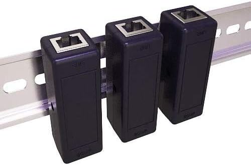 Ethernet Surge Protector (10 pack) PoE+ Gigabit (with DIN rail mount option) Gas Discharge Tube for Full Protection - RJ45 Lightning Suppressor - LAN Network CAT5/CAT6 Thunder Arrestor - Tupavco TP309